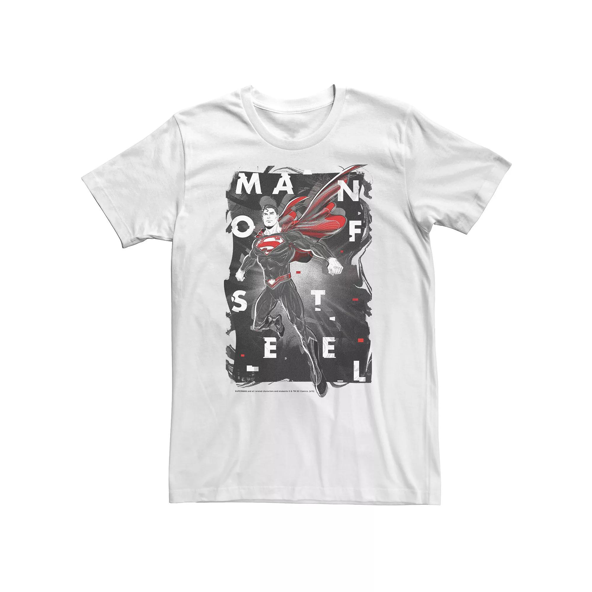 Big & Tall DC Comics Superman Man Of Steel Glitch Poster Tee, Men's, Size: 5XL, White Product Image