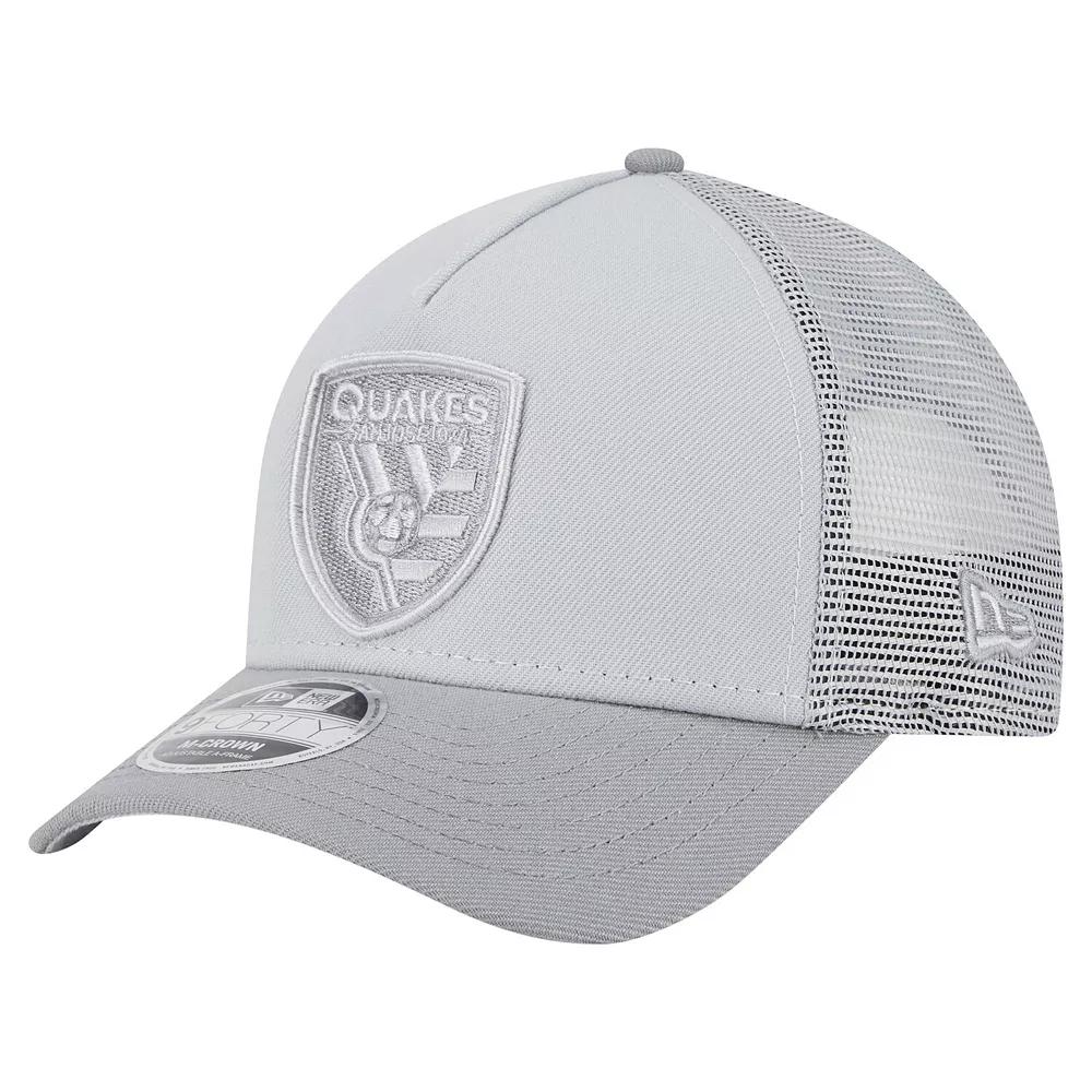 Men's New Era Gray San Jose Earthquakes Color Pack 9FORTY A-Frame Adjustable Trucker Hat, Sje Grey Product Image