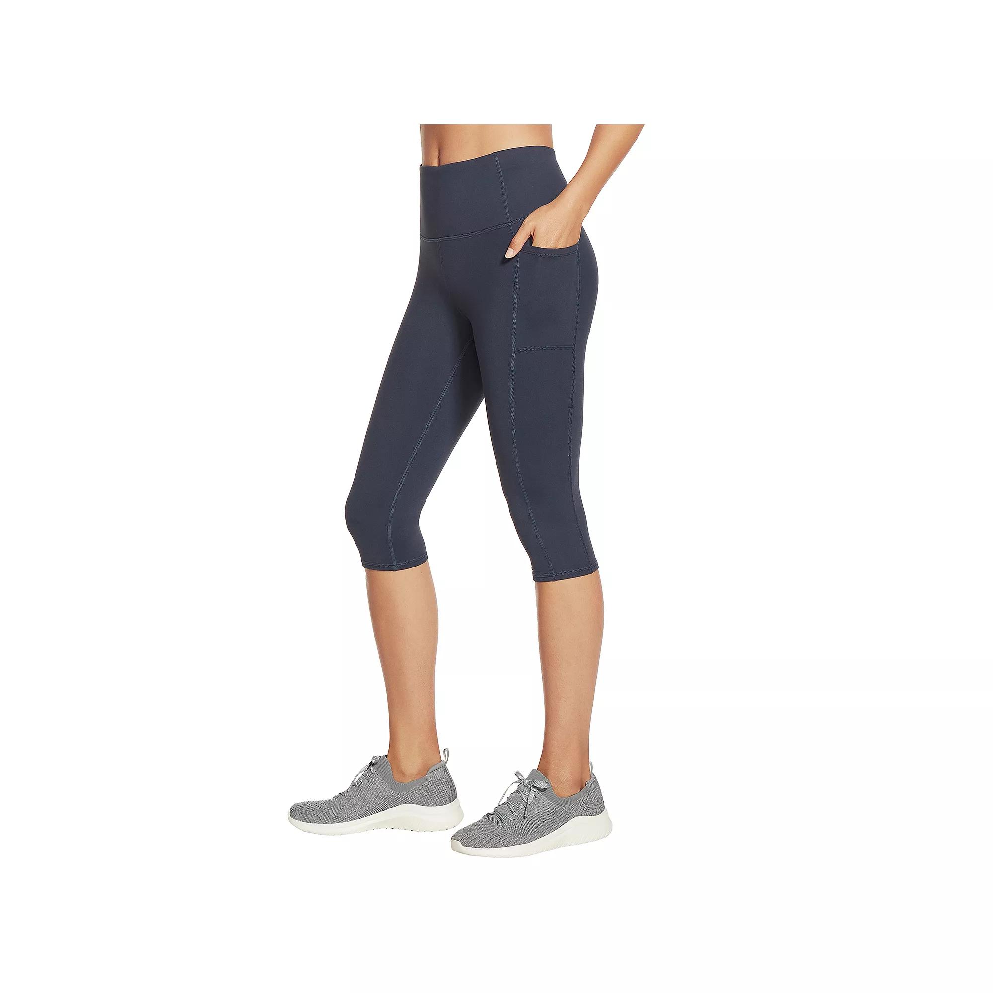 Women's Skechers® GOWALK™ GOFLEX™ High-Waisted Capri Leggings, Size: Large, Black Product Image