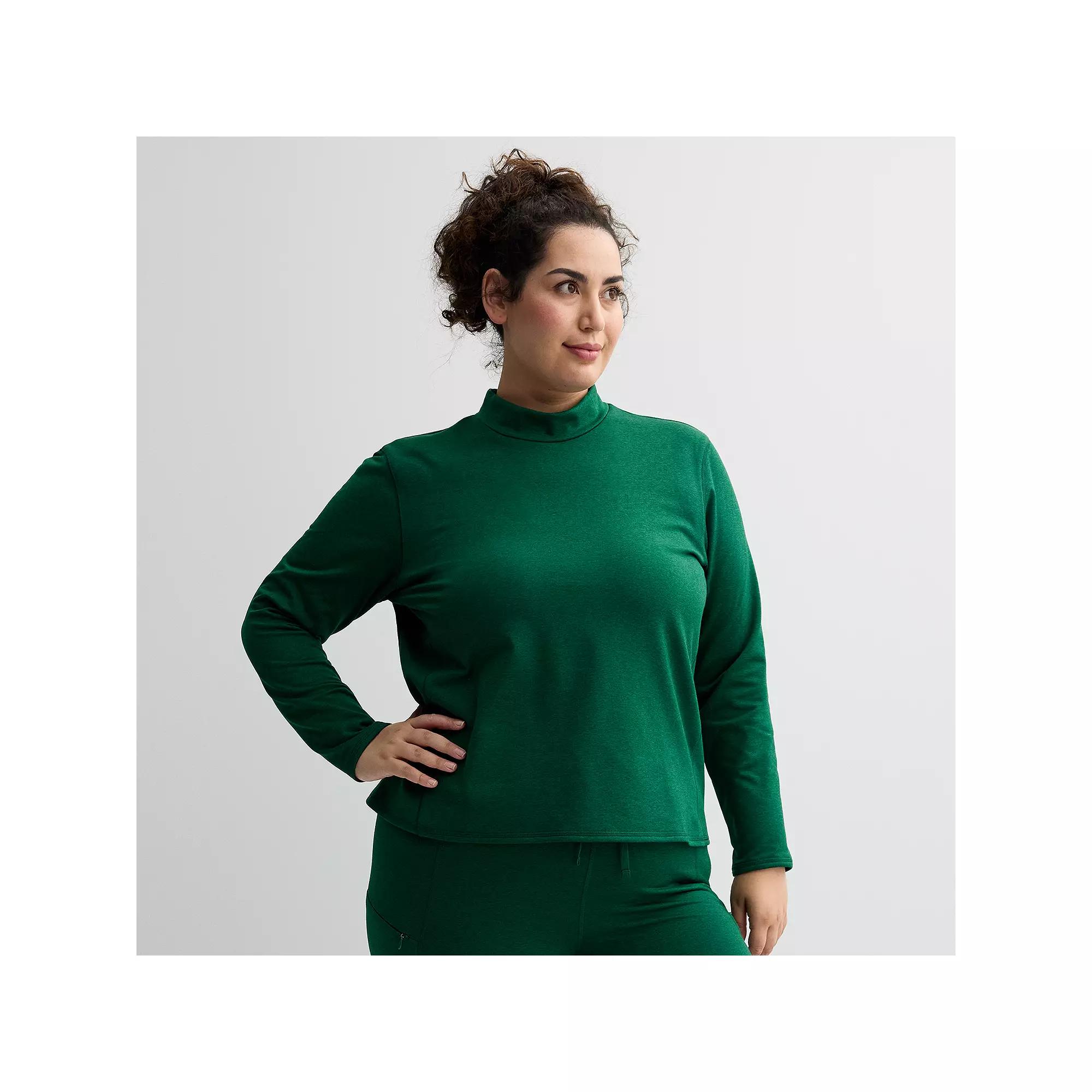 Plus Size Tek Gear® Warm Gear Mockneck Top, Women's, Size: 1XL, Mineral Black Product Image