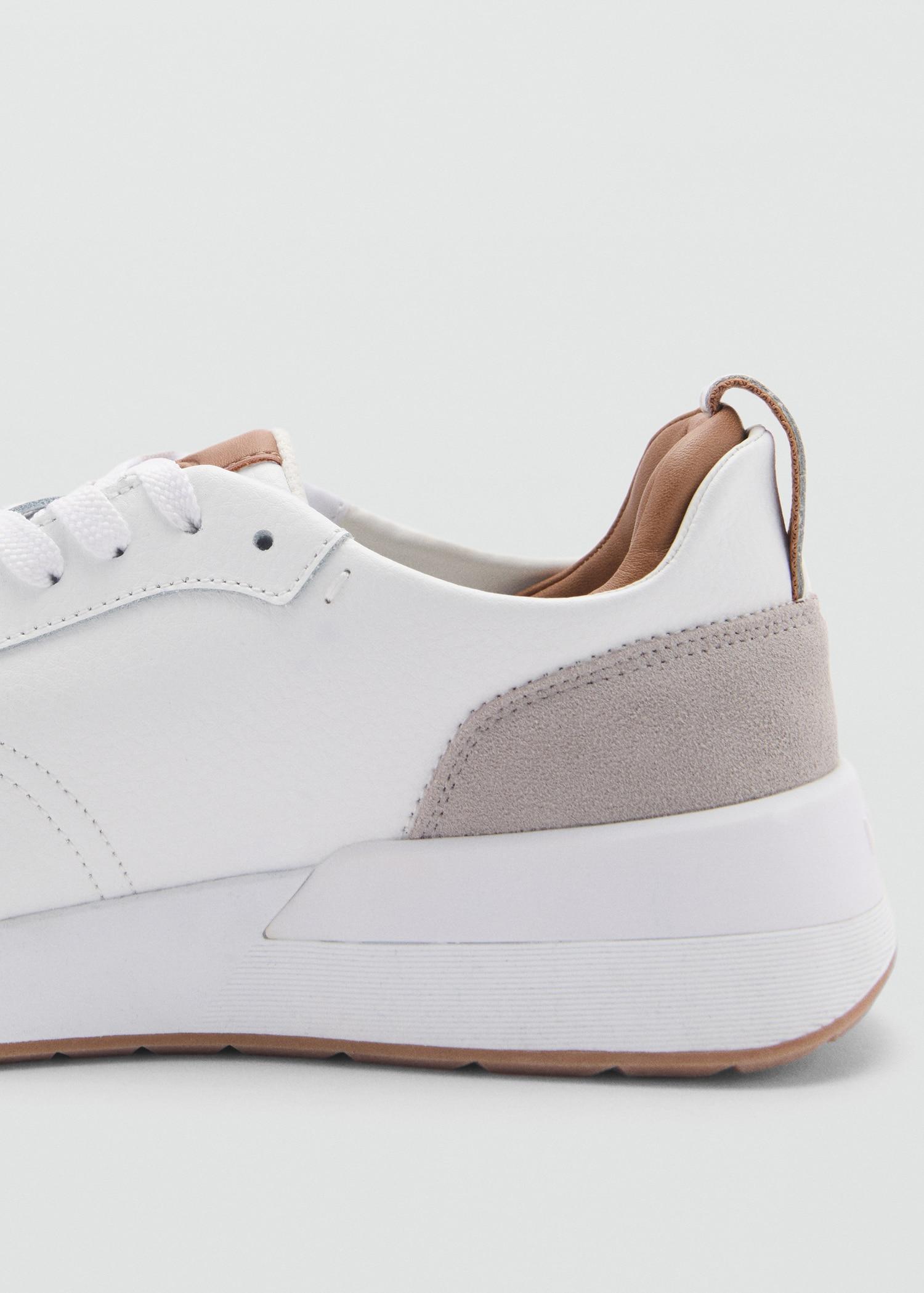 Leather mixed sneakers - Men | MANGO USA Product Image