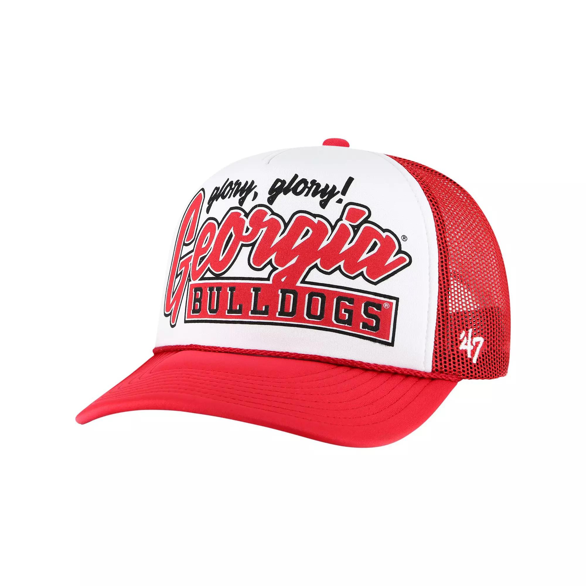 Men's '47 White/Red Georgia Bulldogs Article Foam Front Trucker Hat Product Image