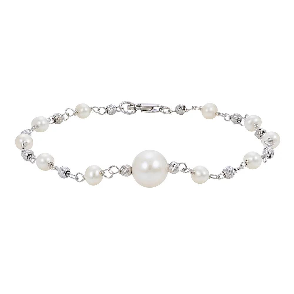 PearLustre by Imperial Sterling Silver Freshwater Cultured Pearl Bead Bracelet, Women's,  Product Image