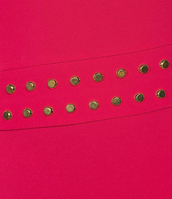 Michael Kors Matte Jersey Crew Neck Sleeveless Astor Studded Dress Product Image