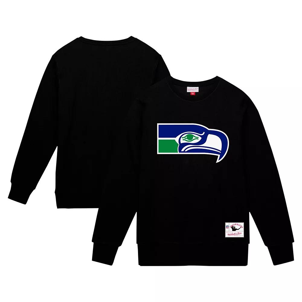 Men's Mitchell & Ness Black Seattle Seahawks Basic Fleece Pullover Sweatshirt, Size: Medium Product Image
