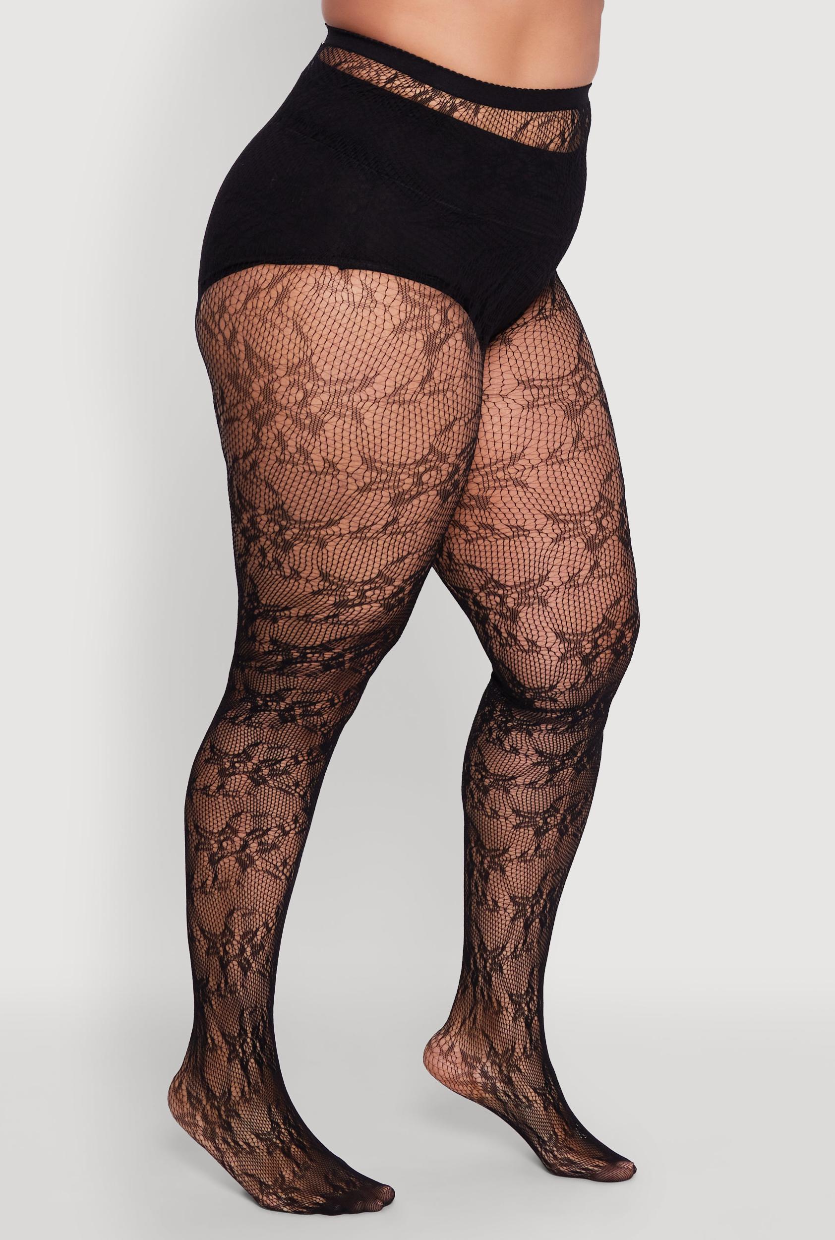 Plus Size Assorted Patterned High Waisted Tights Female Product Image