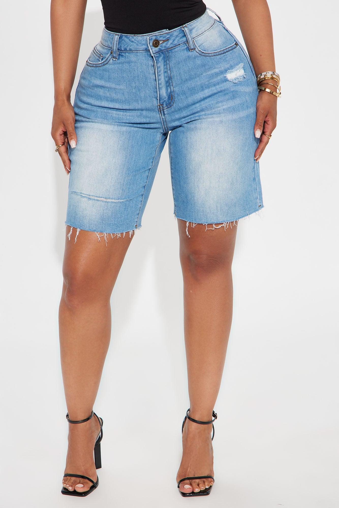 Sundaze Bermuda Denim Shorts - Light Blue Wash Product Image