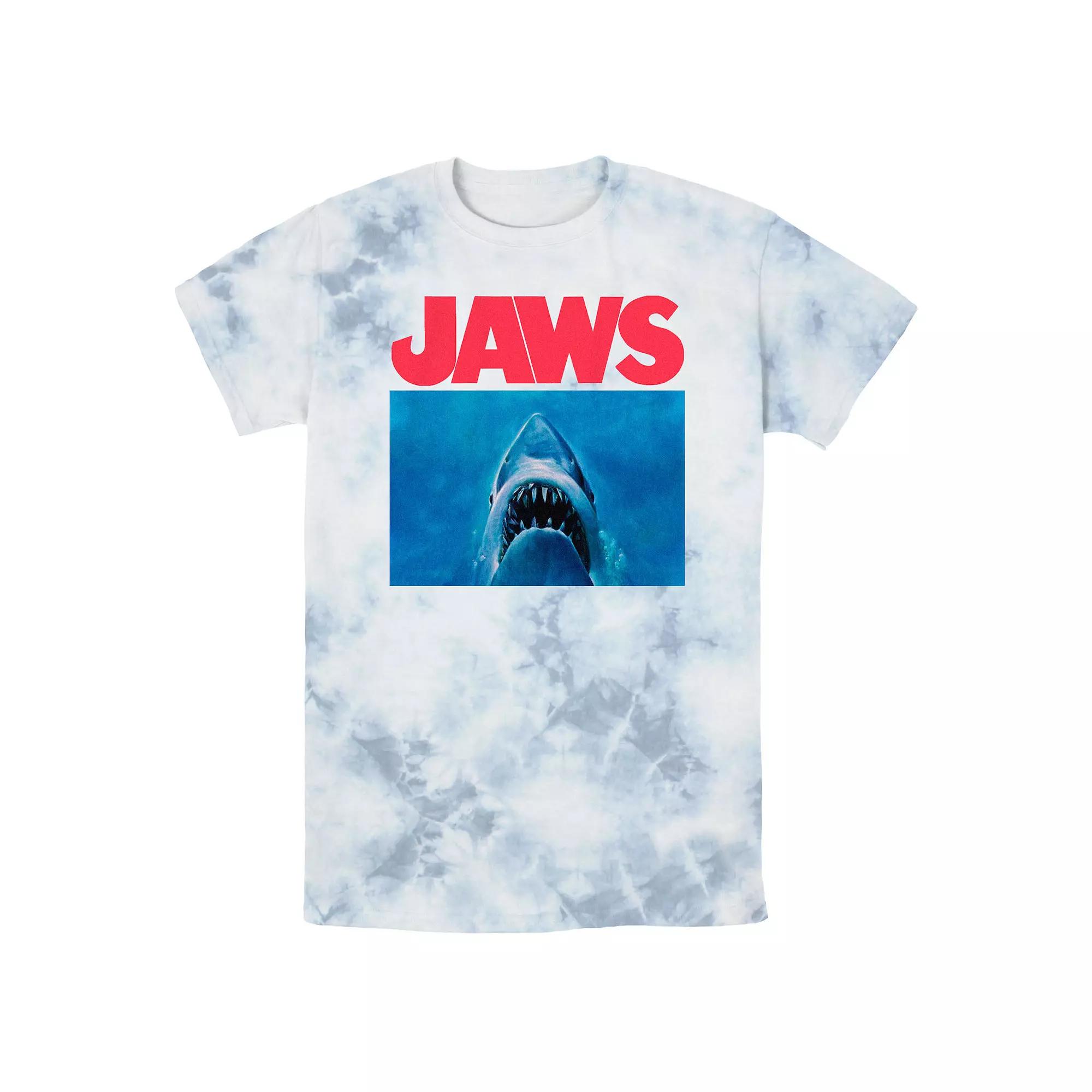 Men's Jaws Shark Underwater Poster Bombard Wash Graphic Tee,  Product Image