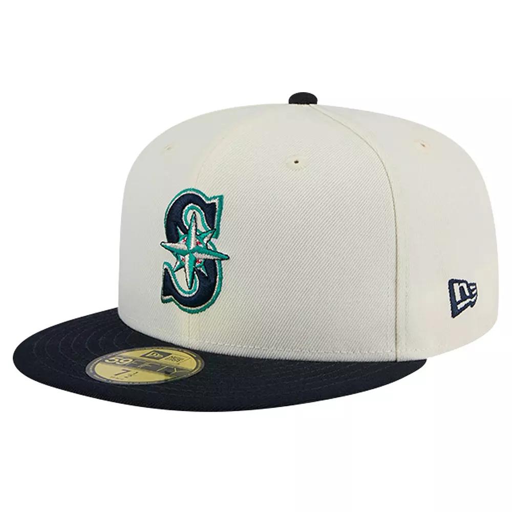 Men's New Era Cream Seattle Mariners Chrome 59FIFTY Fitted Hat, Size: 7 1/8, Beige Product Image