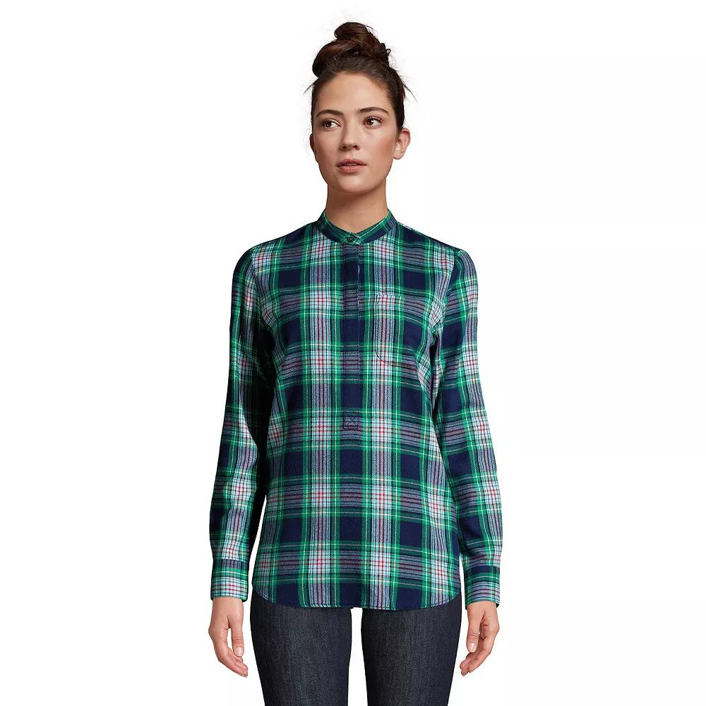 Petite Lands' End Relaxed Flannel Tunic Shirt, Women's,  Product Image