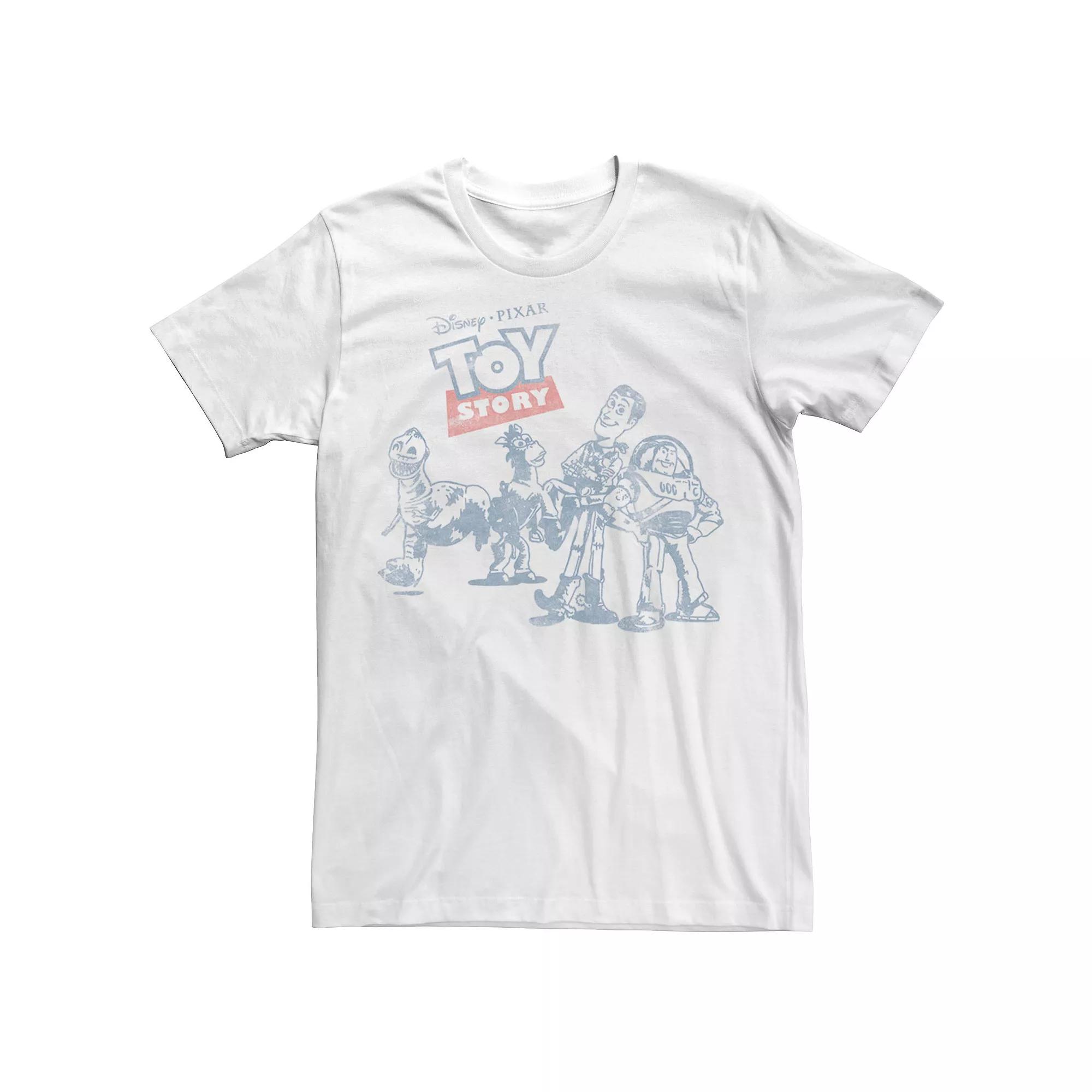 Men's Disney Pixar Toy Story Group Shot Vintage Outlined Portrait Tee,  Product Image