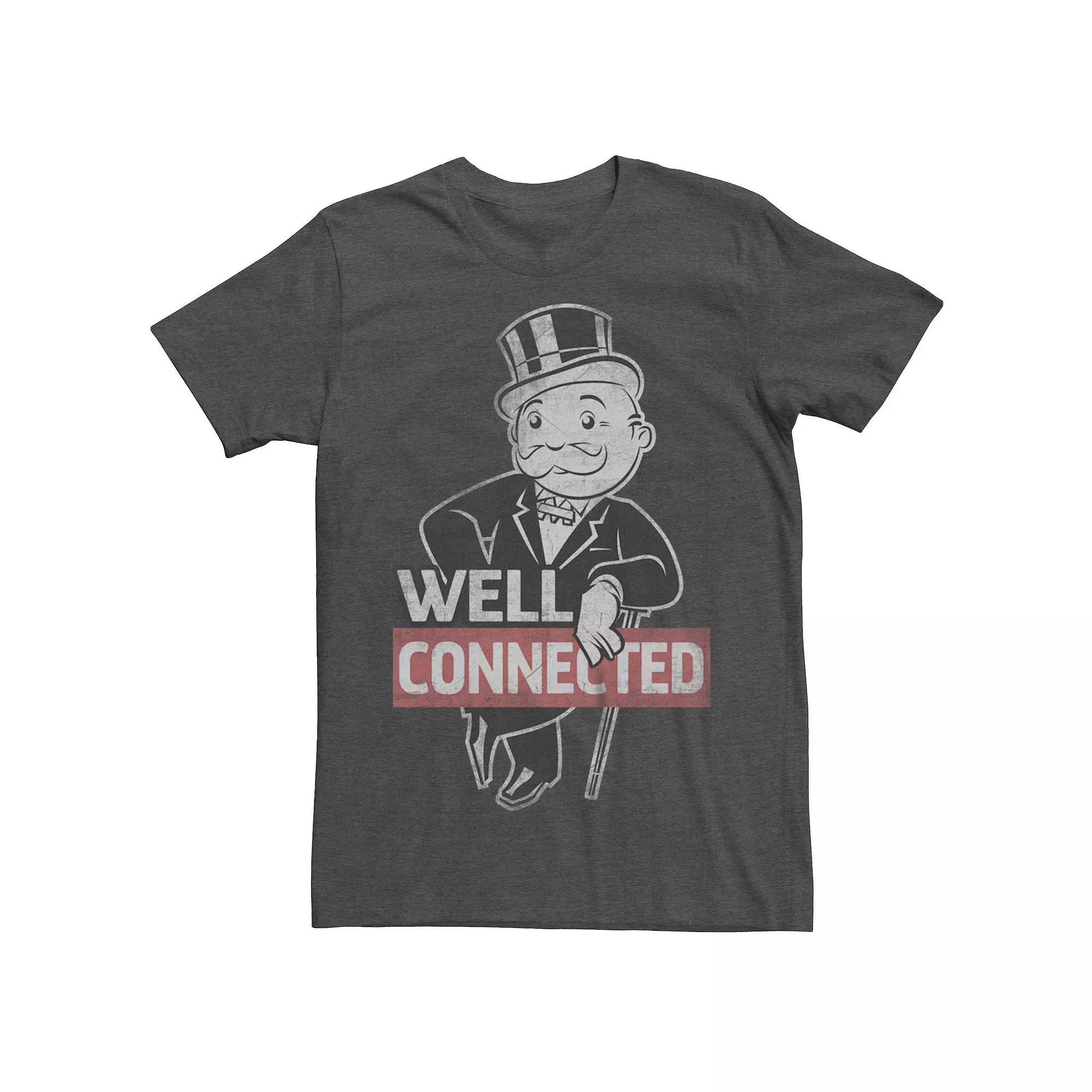 Men's Monopoly Man Well Connected Graphic Tee, Size: XS, Grey Heather Product Image