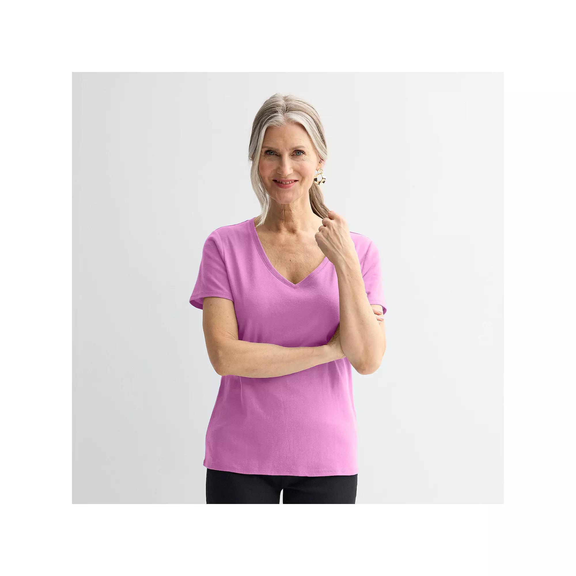 Women's Croft & Barrow® Essential V-Neck Tee,  Product Image