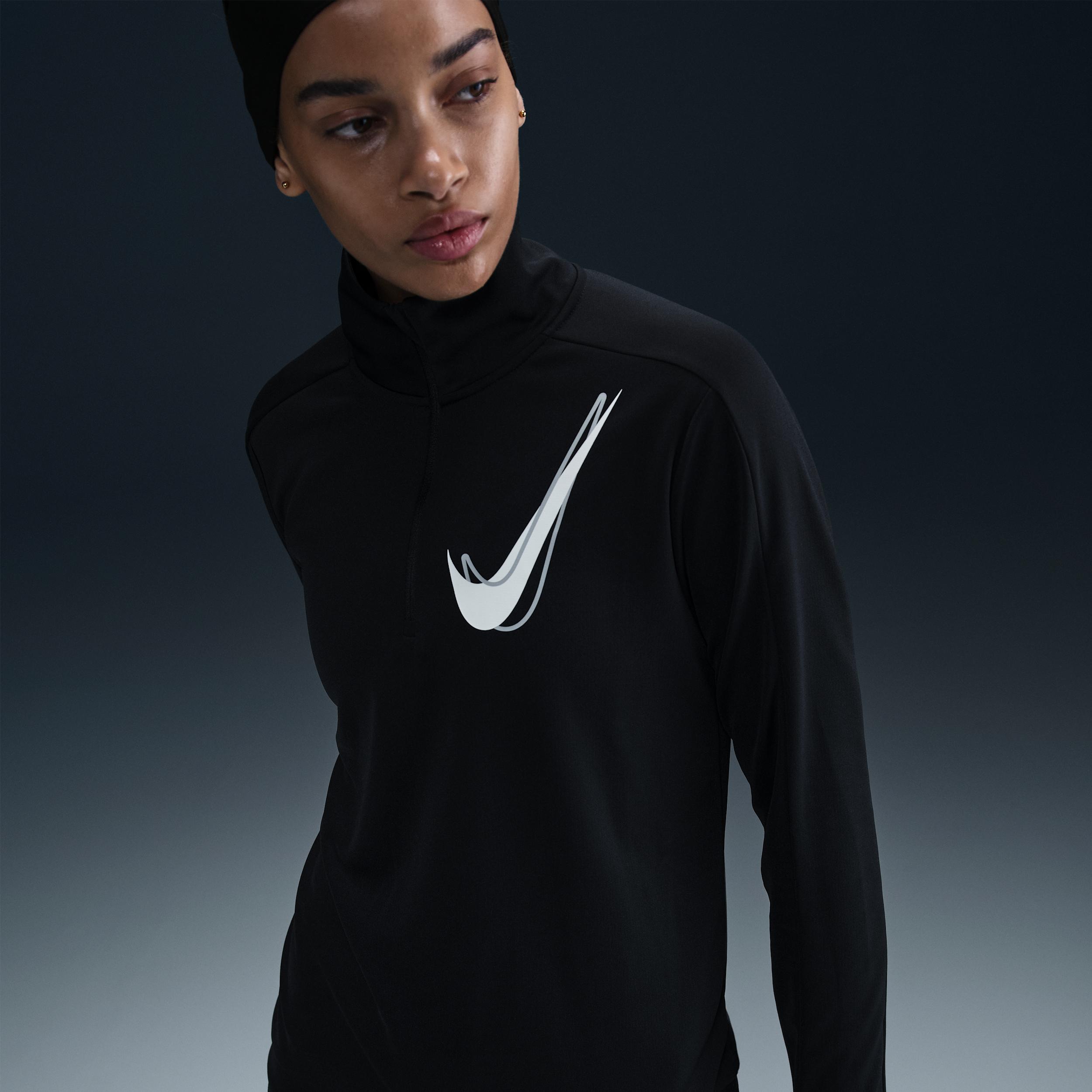 Nike Womens Swoosh Dri-FIT 1/2-Zip Running Mid Layer | HJ2225-010 Product Image