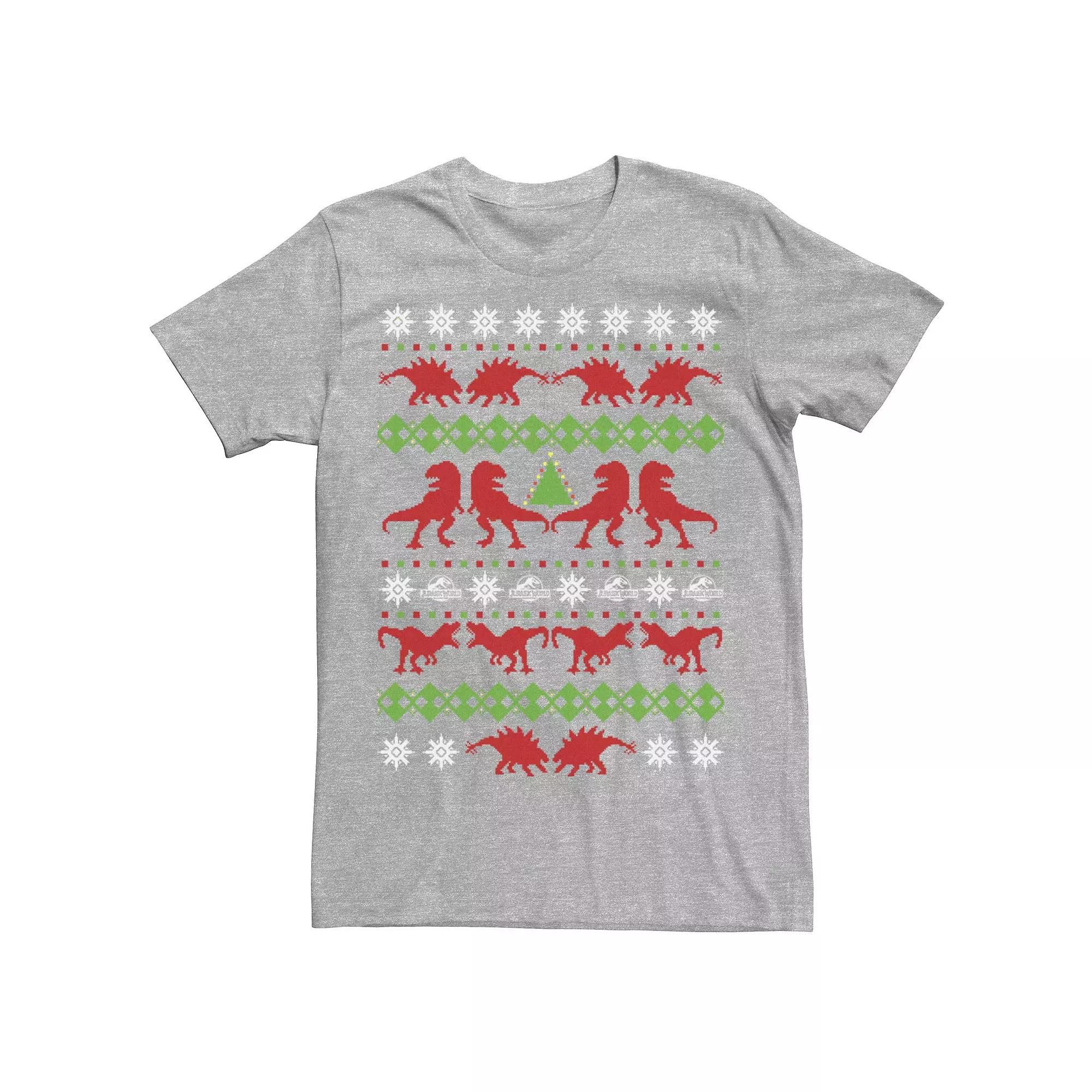 Men's Jurassic World Dino Ugly Holiday Sweater Tee,  Product Image
