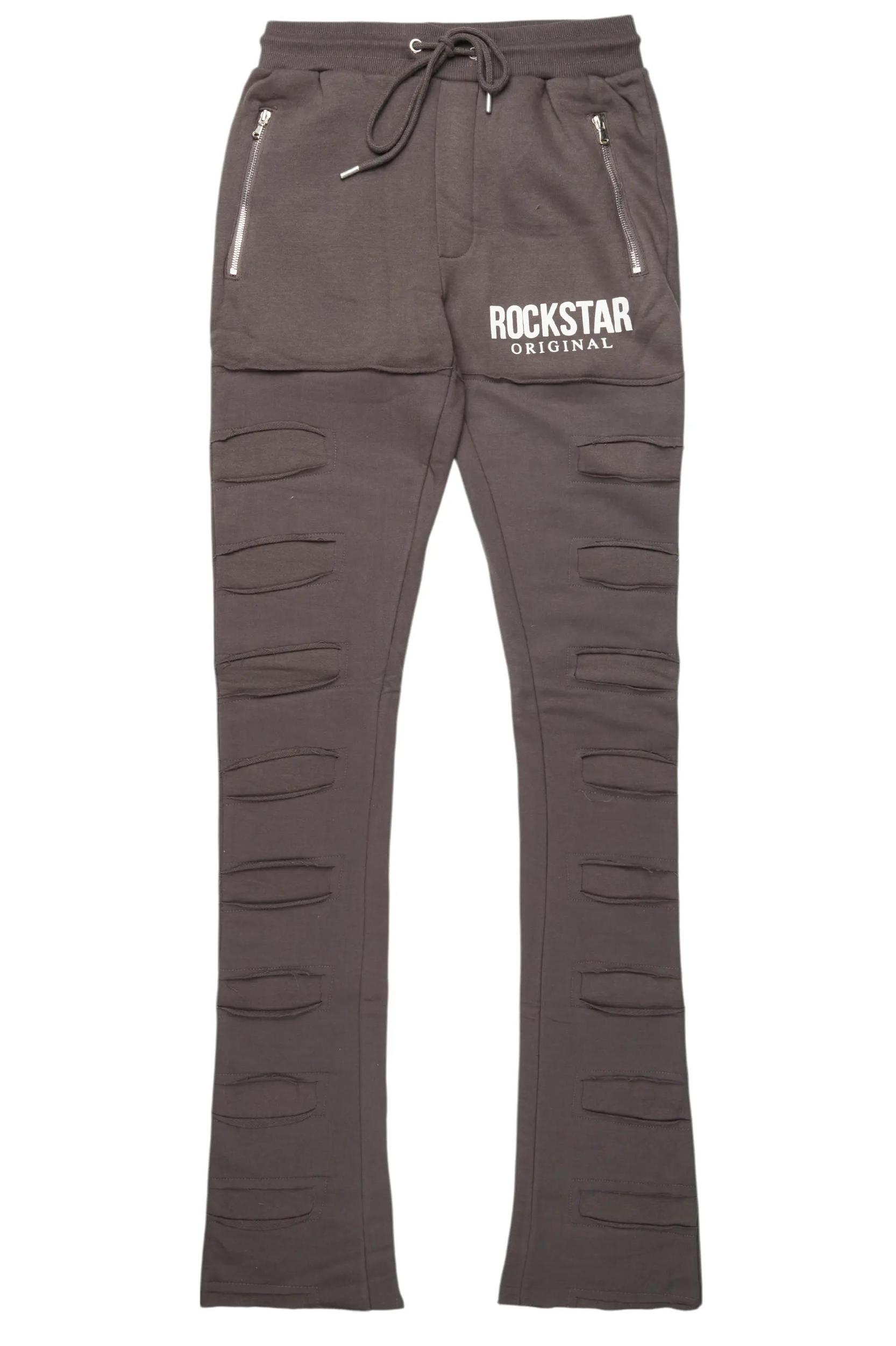 Emilio Vintage Grey Stacked Flare Track Pant Male Product Image