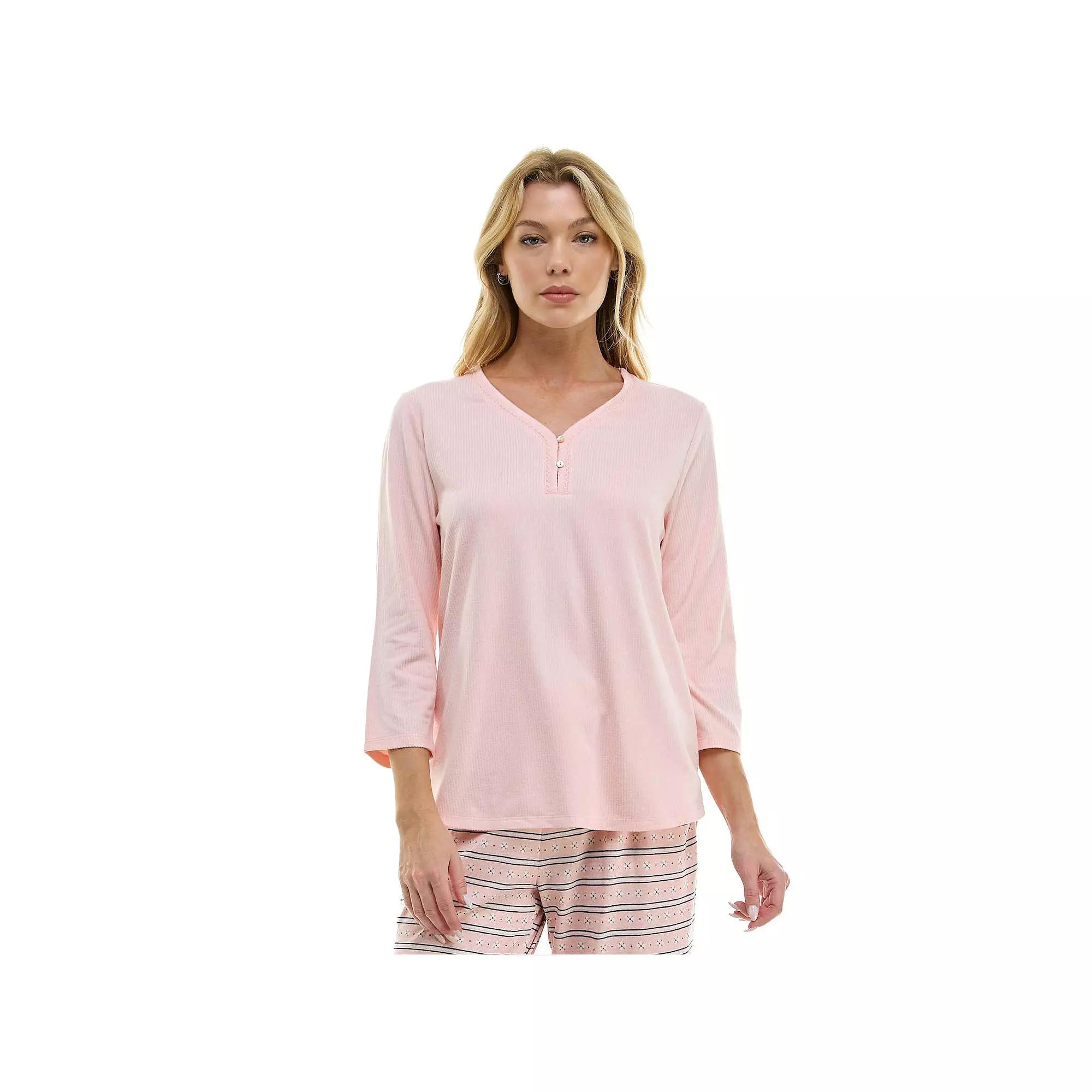 Women's Croft & Barrow Cozy Luxe Rib Sleep Top,  Product Image