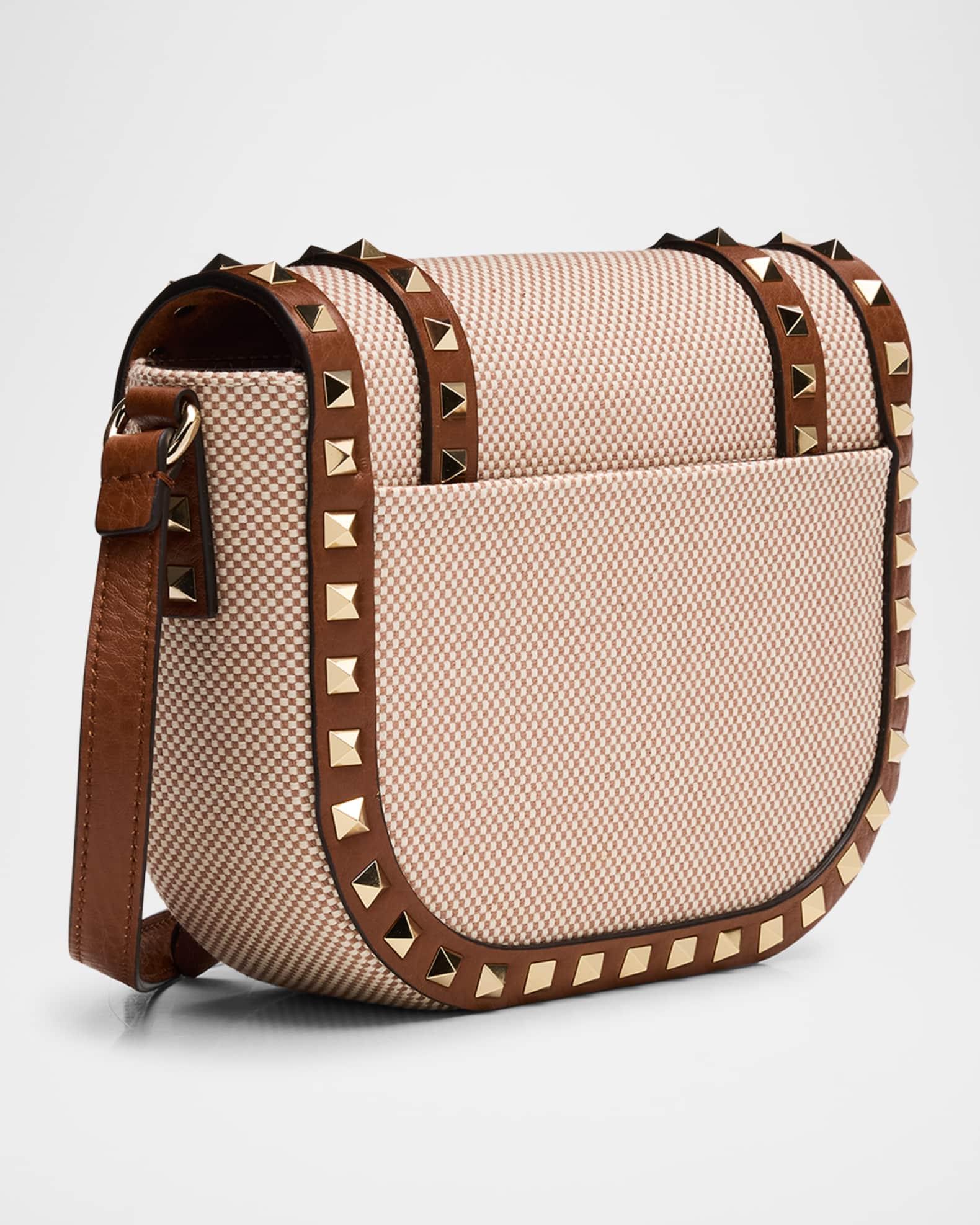Small Rockstud Canvas Saddle Crossbody Bag Product Image