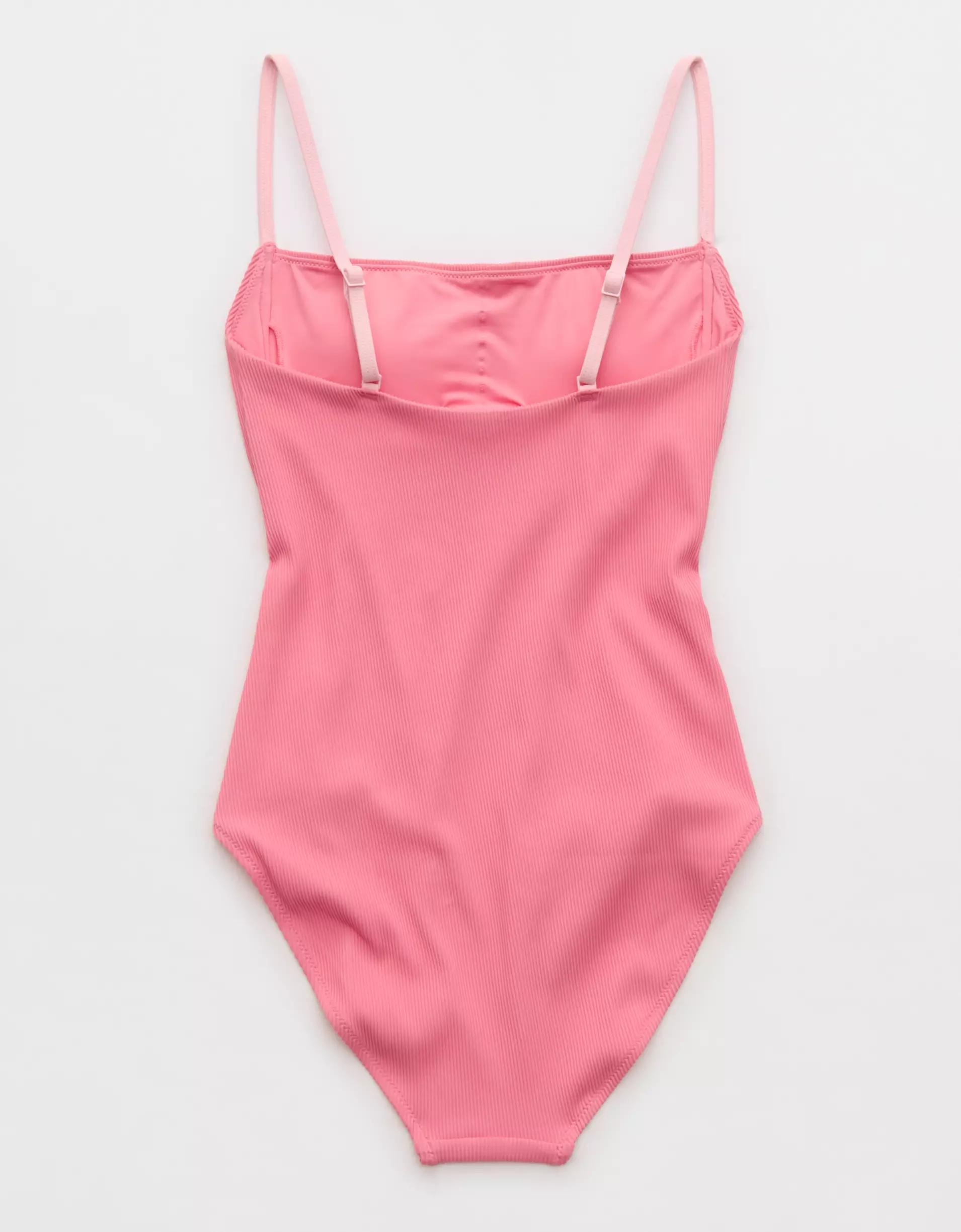 Aerie Binding Full Coverage Ribbed One Piece Swimsuit Women's Product Image