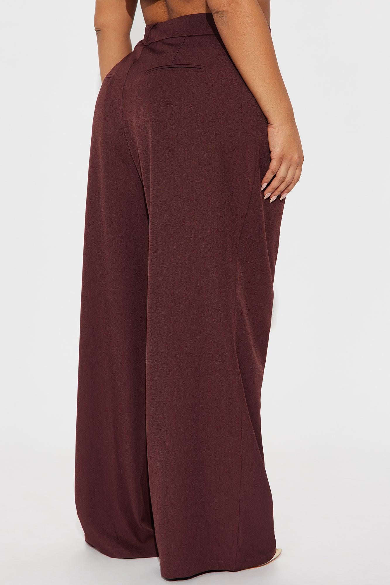 Alena Crepe Wide Leg Trouser Pant - Chocolate Female Product Image
