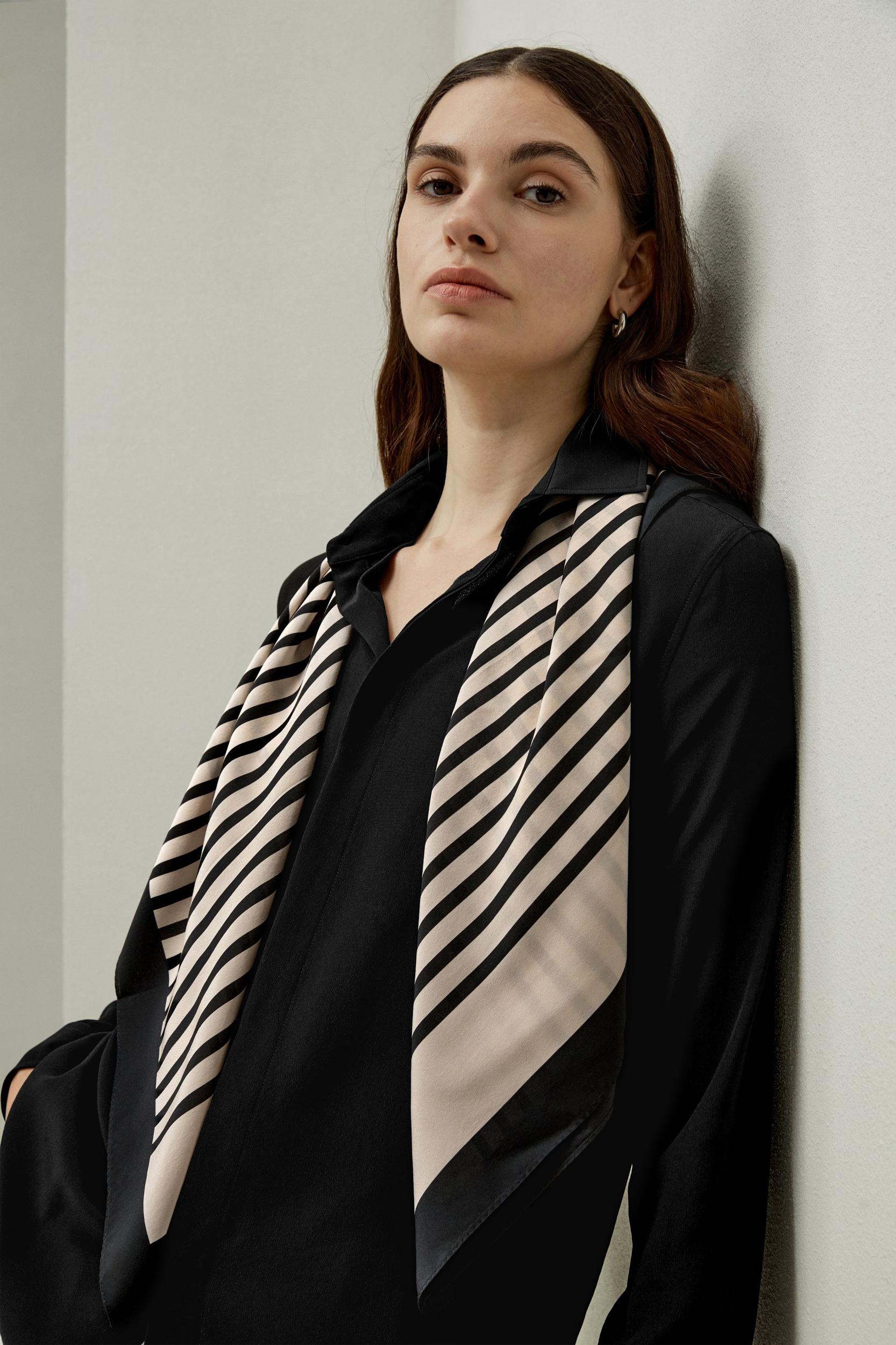 Mid-Century Pattern Silk Scarf Product Image