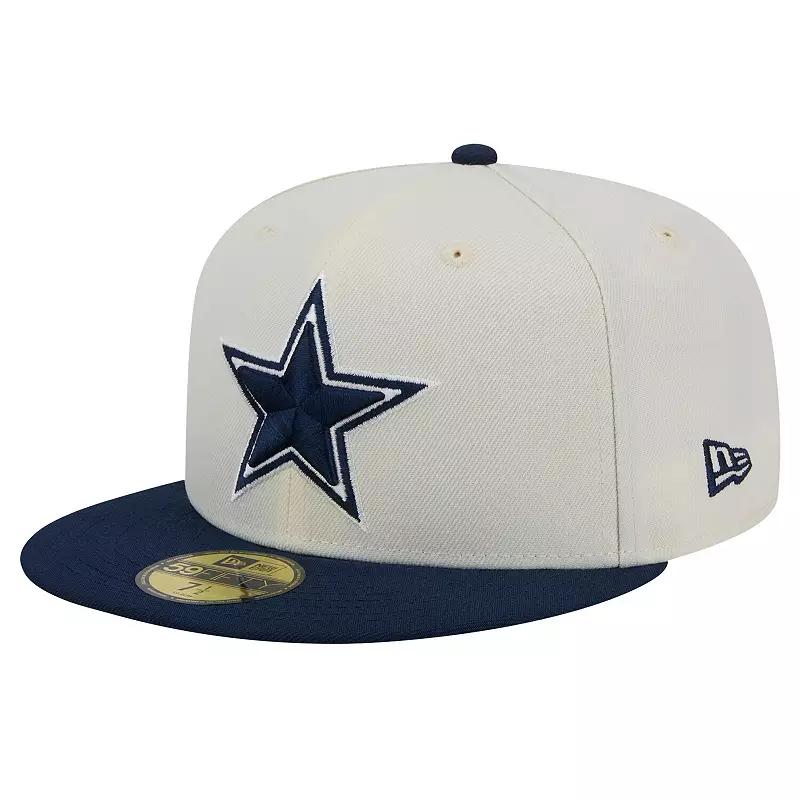 Men's New Era  Cream/Navy Dallas Cowboys Main 59FIFTY Fitted Hat, Size: 7 7/8, Beige Product Image