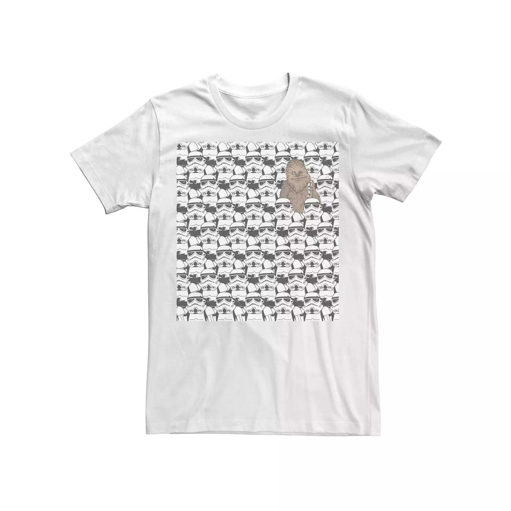 Men's Star Wars Stormtrooper Chewbacca In Crowd Tee, Size: Medium, White Product Image