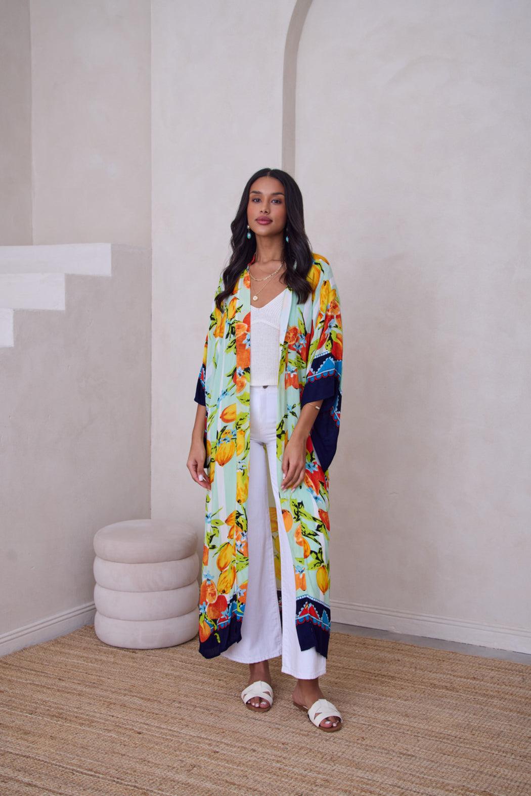 Citrus Print Kimono Long Product Image