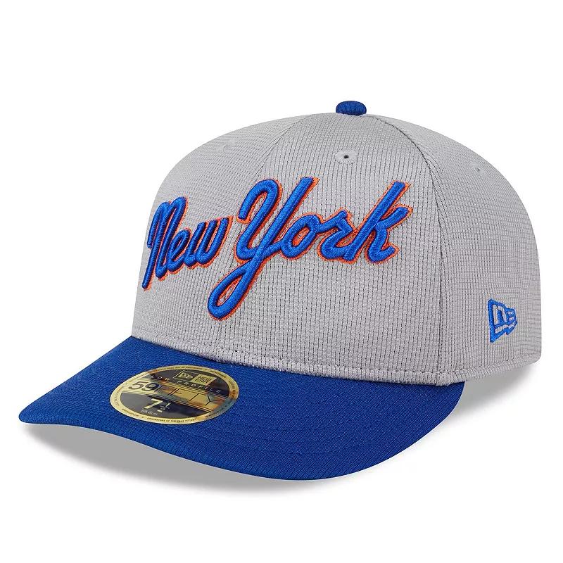 Men's New Era  Gray New York Mets 2024 Batting Practice Low Profile 59FIFTY Fitted Hat, Size: 7, Grey Product Image
