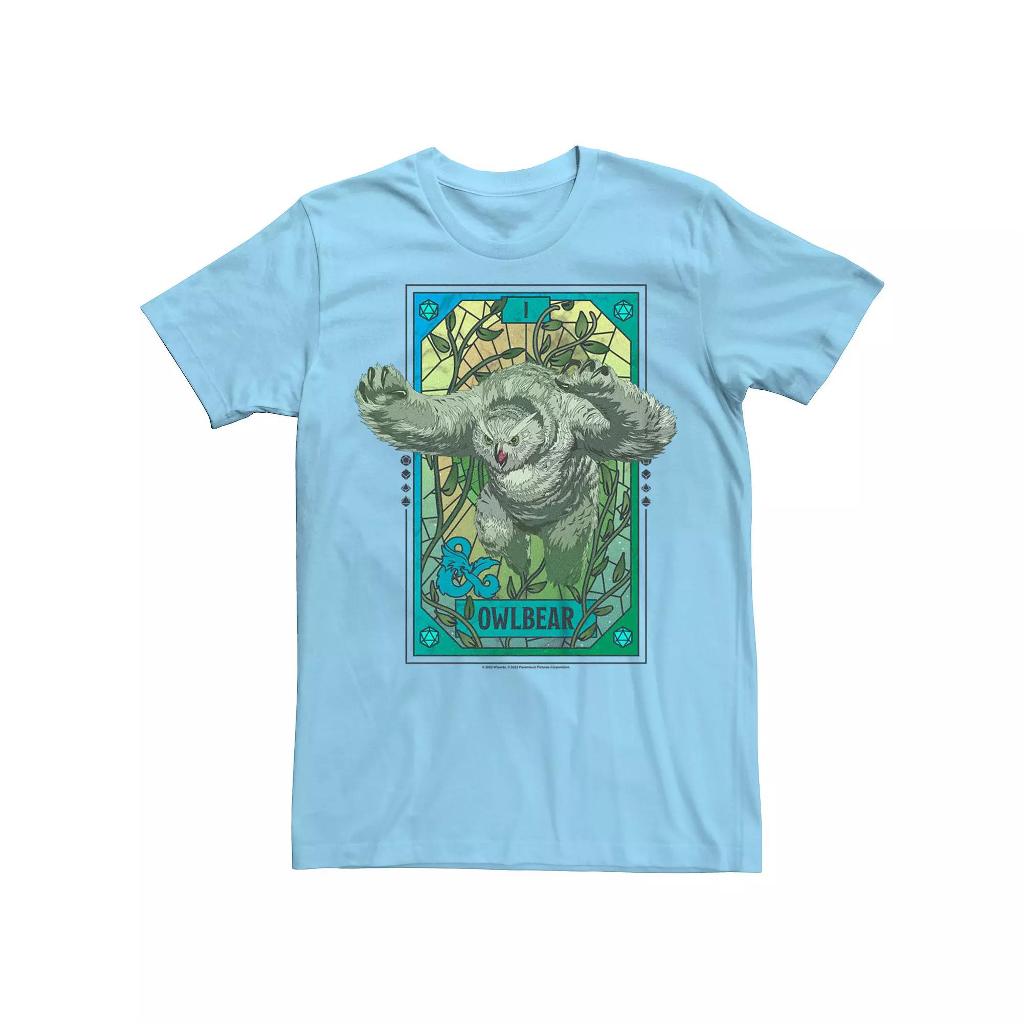 Men's Dungeons & Dragons Owlbear Mosaic Tarot Card Tee, Size: Large, Light Blue Product Image
