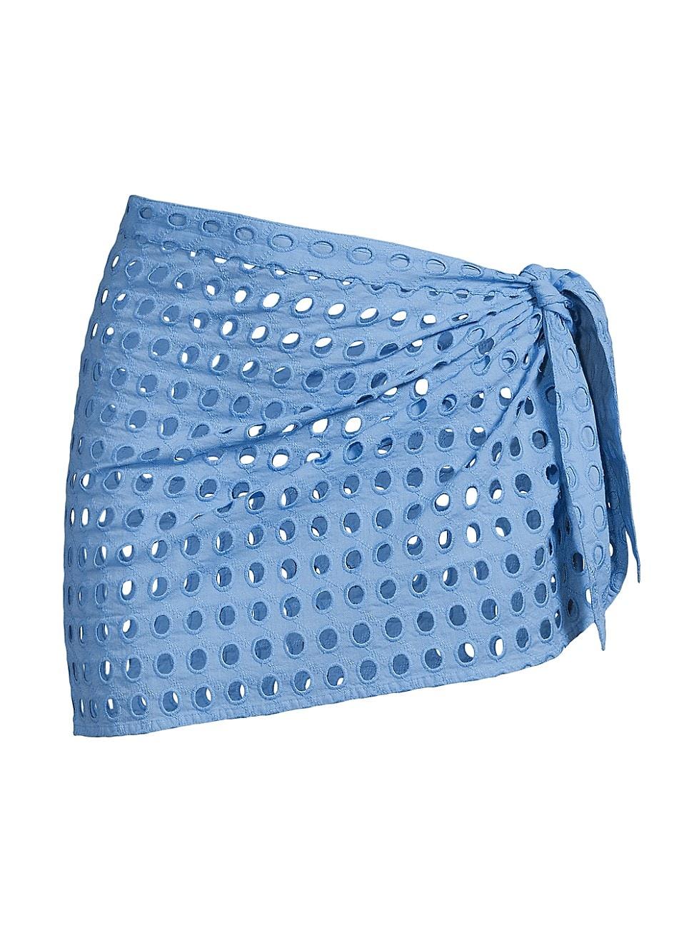 Womens The Mini Wrap Eyelet Cotton Pareo Skirt Product Image
