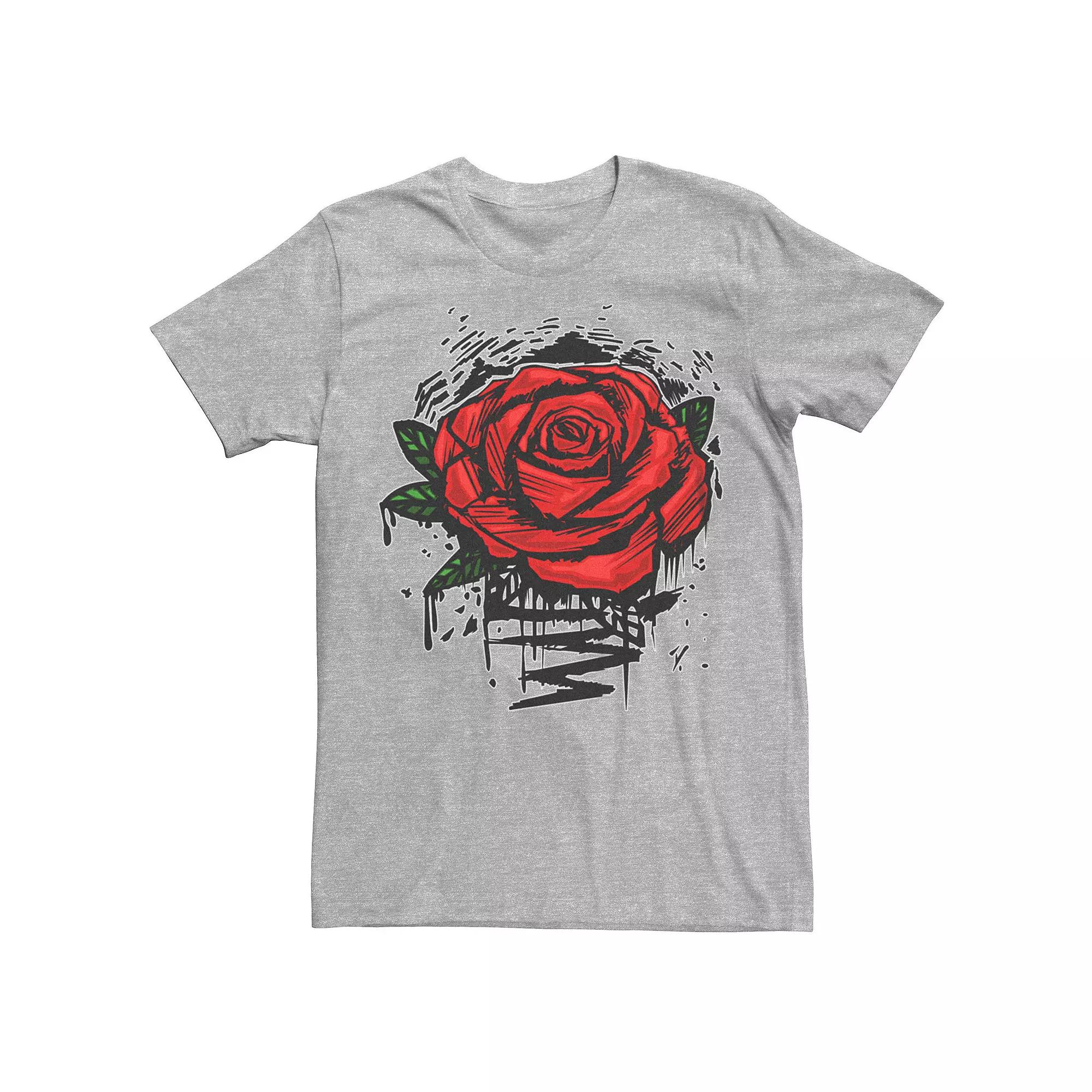 Men's Rugged Rose Drip Graphic Tee,  Product Image