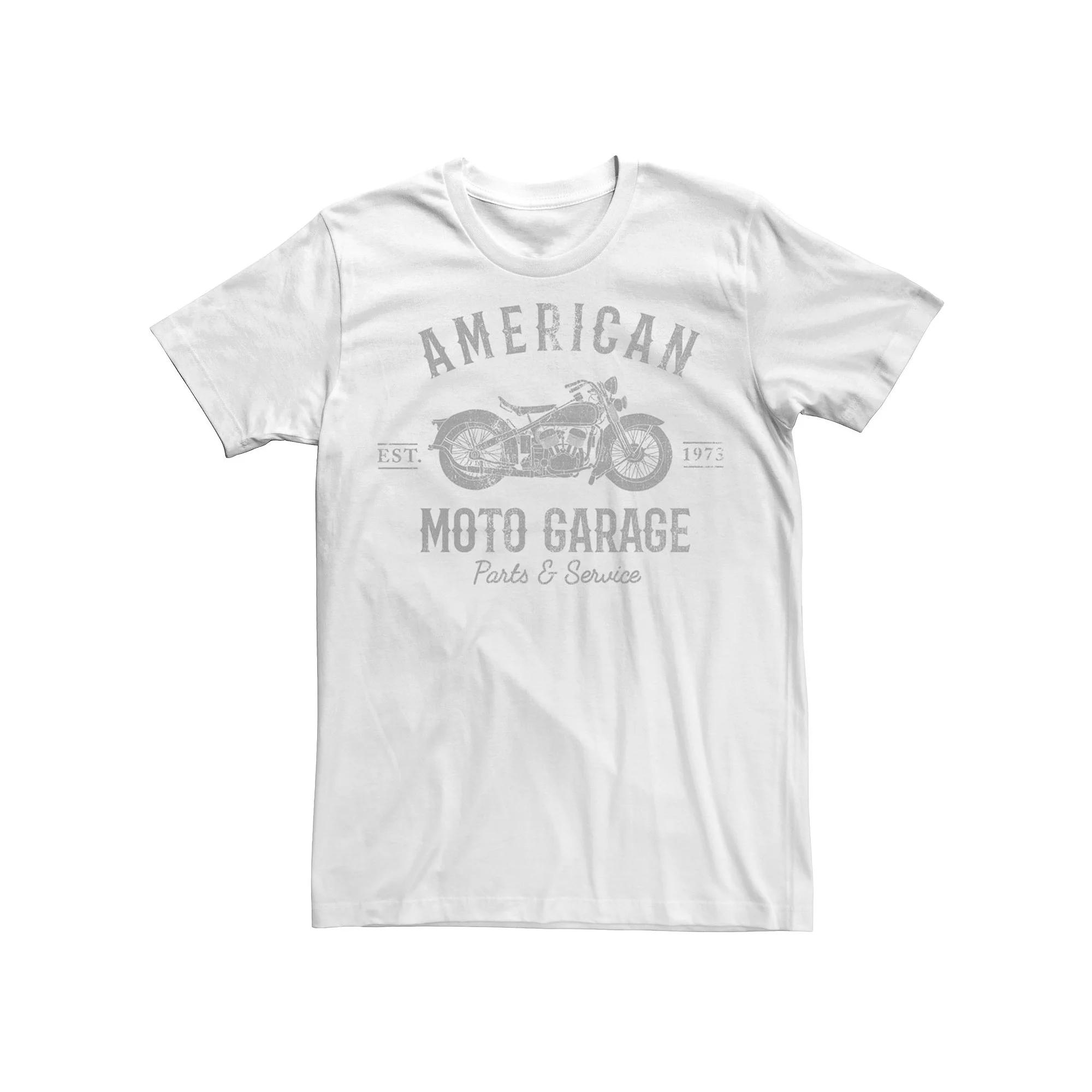 Big & Tall American Moto Garage Parts & Service Tee, Men's,  Product Image