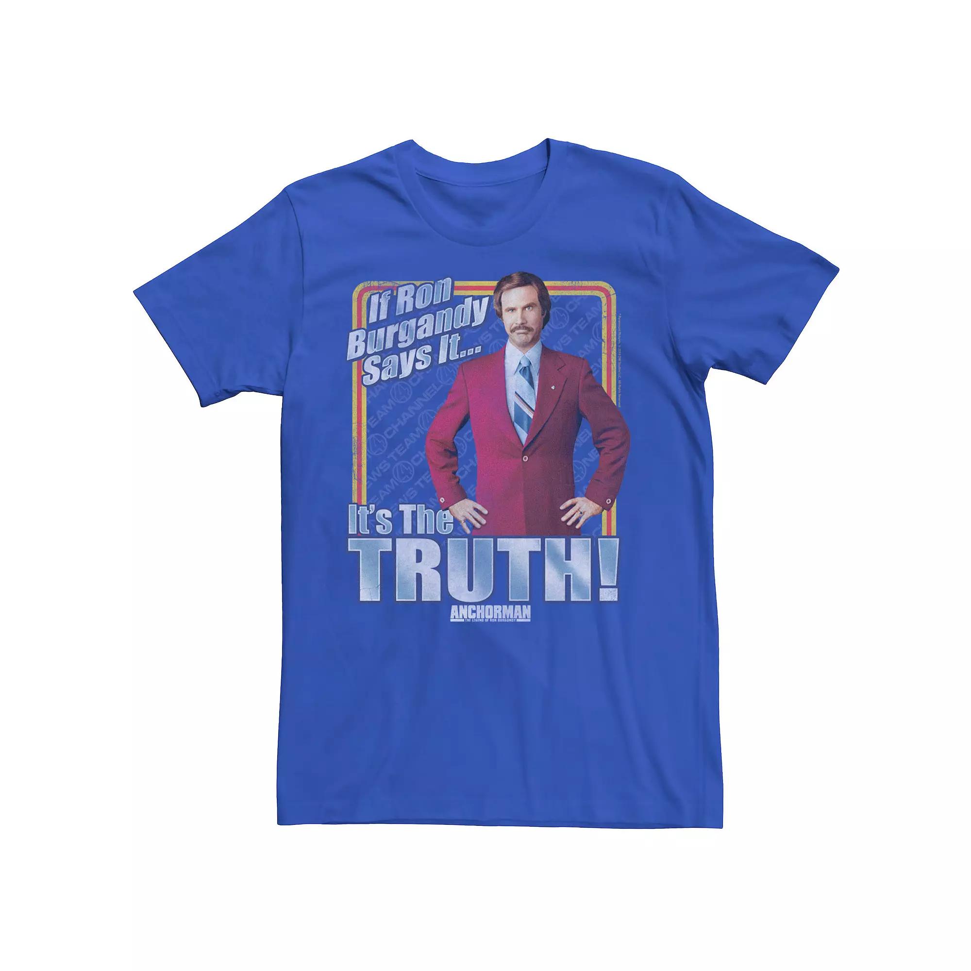 Men's Anchorman If Ron Burgundy Says It It's The Truth Tee, Size: Medium, Royal Product Image