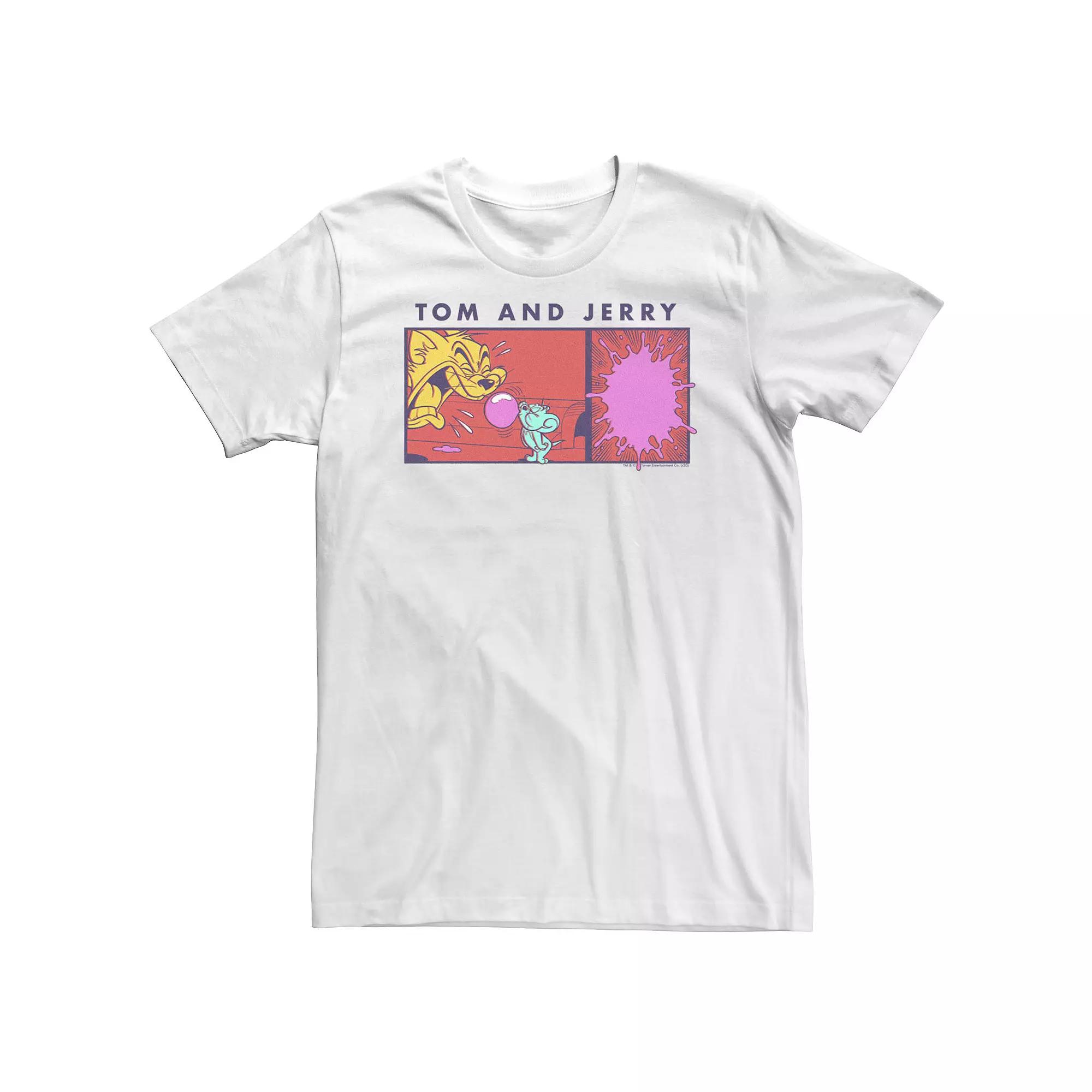 Big & Tall Tom And Jerry Streetwear Gum Box Tee, Men's, Size: XLT, White Product Image