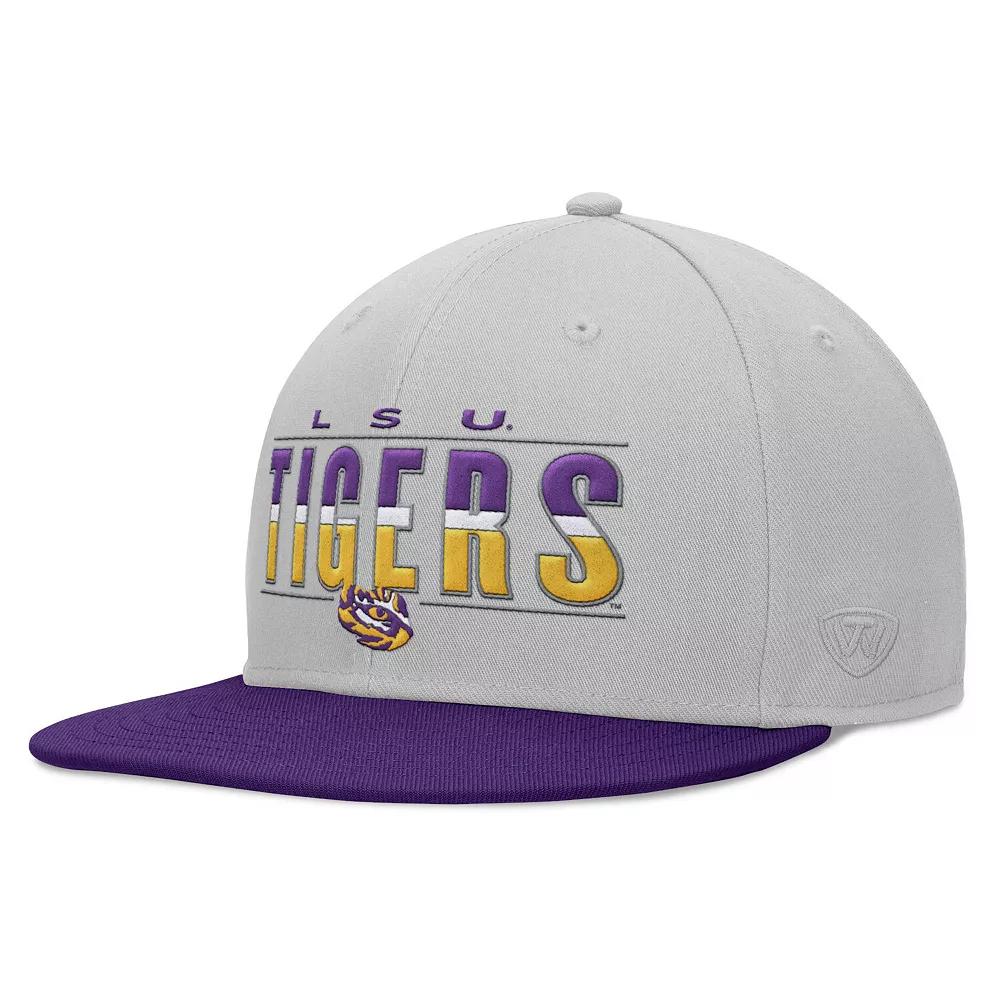 Men's Top of the World Gray LSU Tigers Hudson Snapback Hat, Grey Product Image