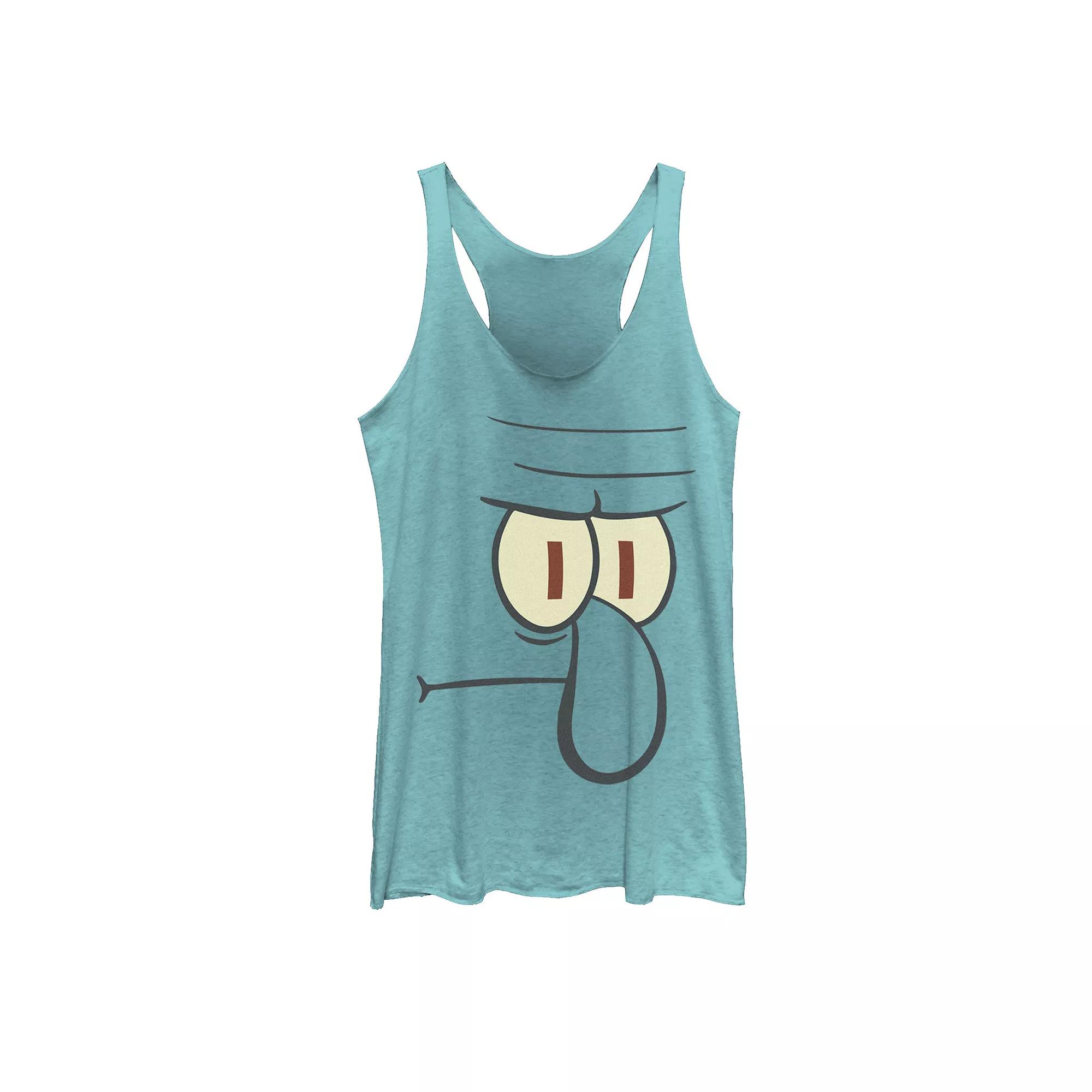 Juniors' SpongeBob SquarePants Squidward Big Face Racerback Graphic Tank Top, Girl's,  Product Image