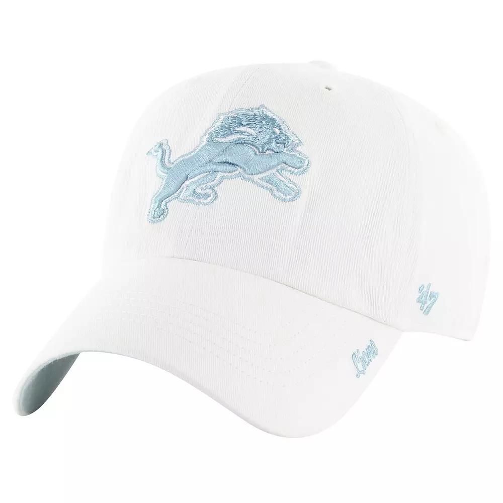 Women's '47 White Detroit Lions Ballpark Cheer Clean Up Adjustable Hat Product Image