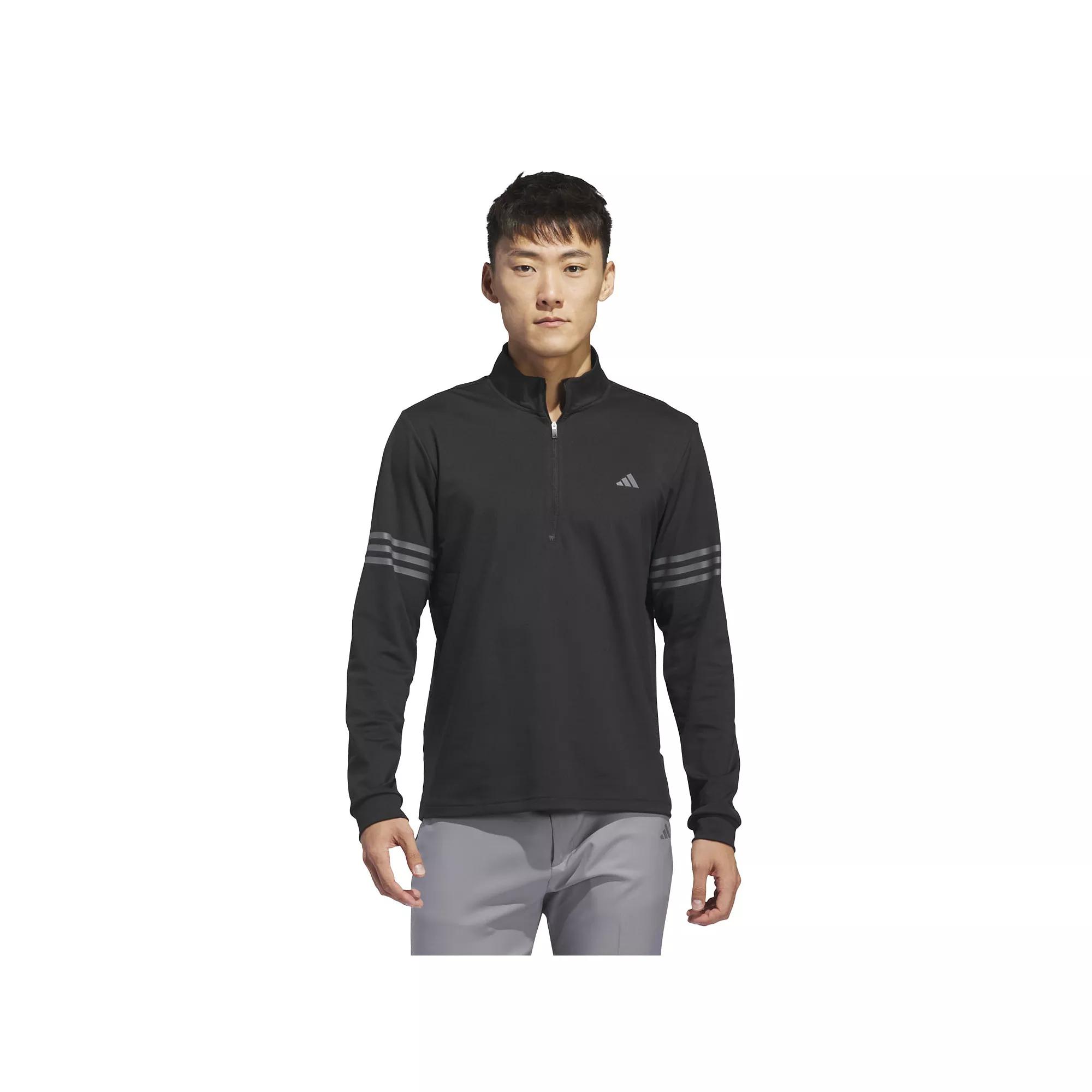 Men's adidas Adi 3-Stripes Half-Zip Top, Size: Small, Black Product Image