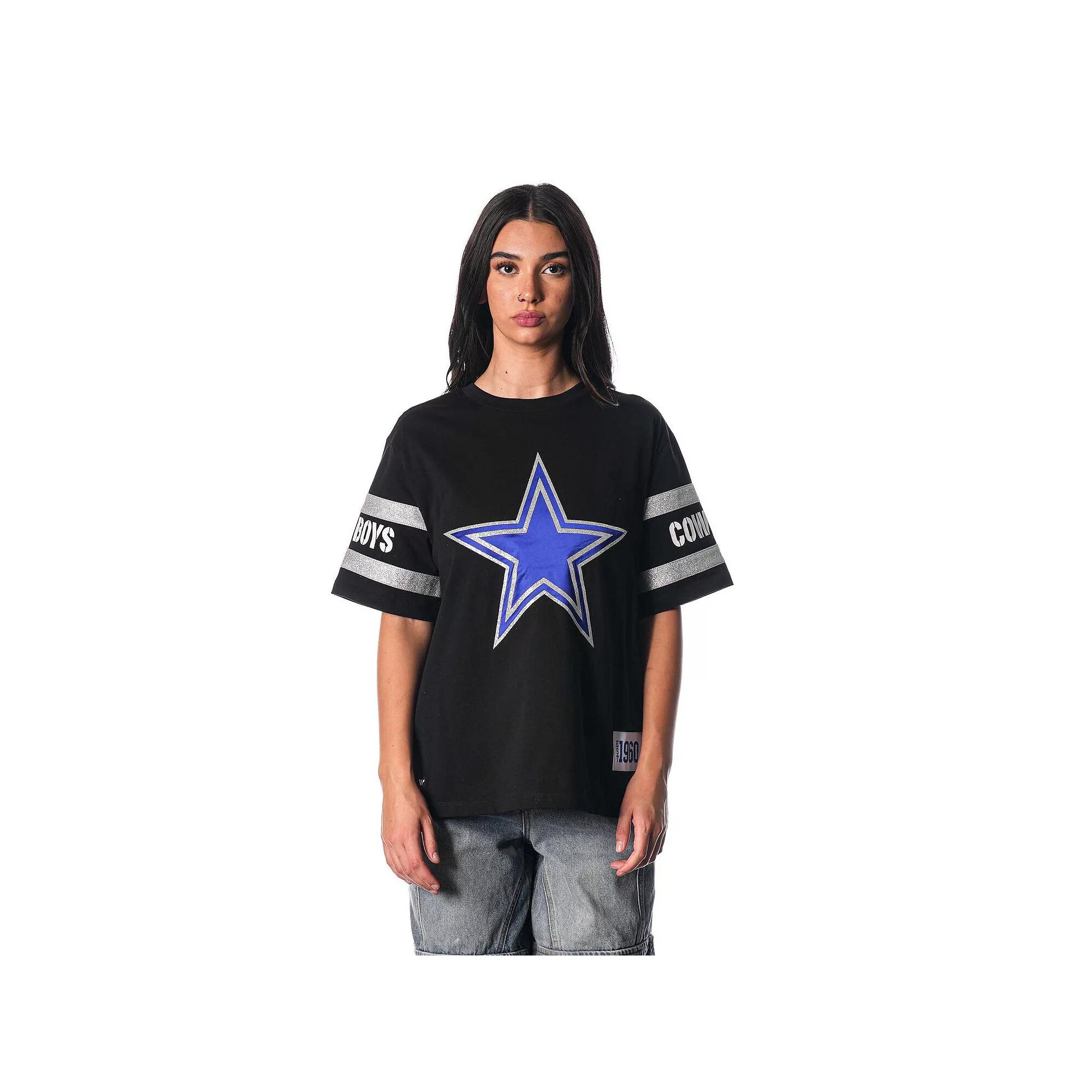 Women's The Wild Collective Black Dallas Cowboys Drop Shoulder T-Shirt,  Product Image
