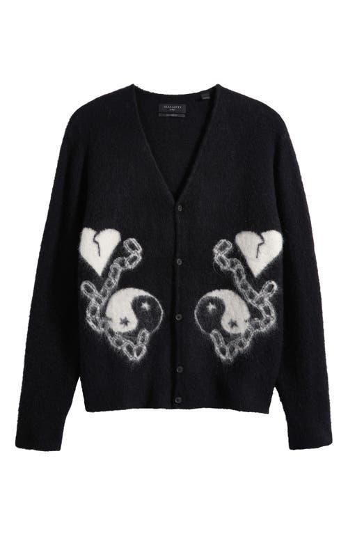ALLSAINTS Wool-blend Reflections Cardigan In Black Product Image