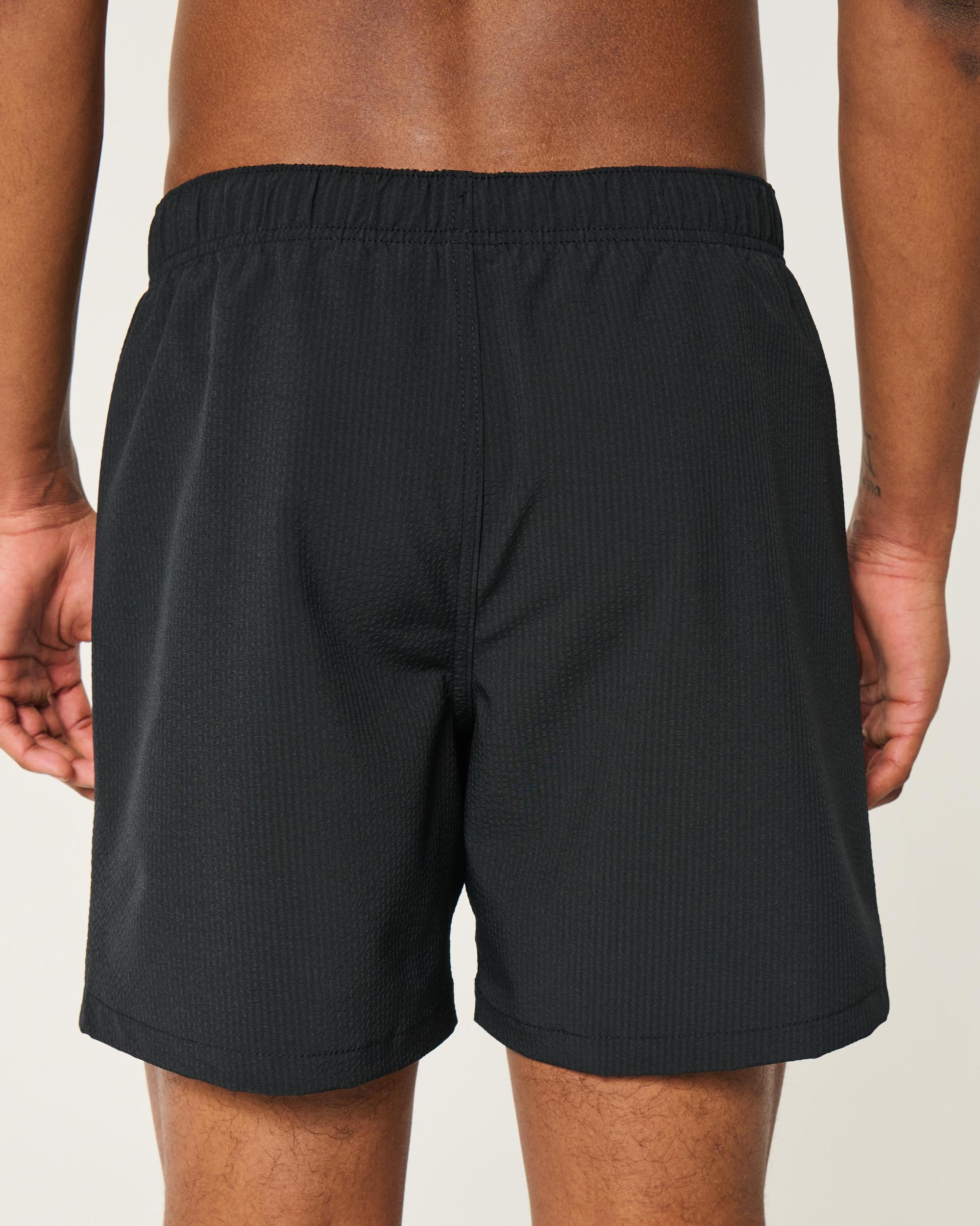 Mid-Thigh Seersucker Volley Swim Trunks Product Image