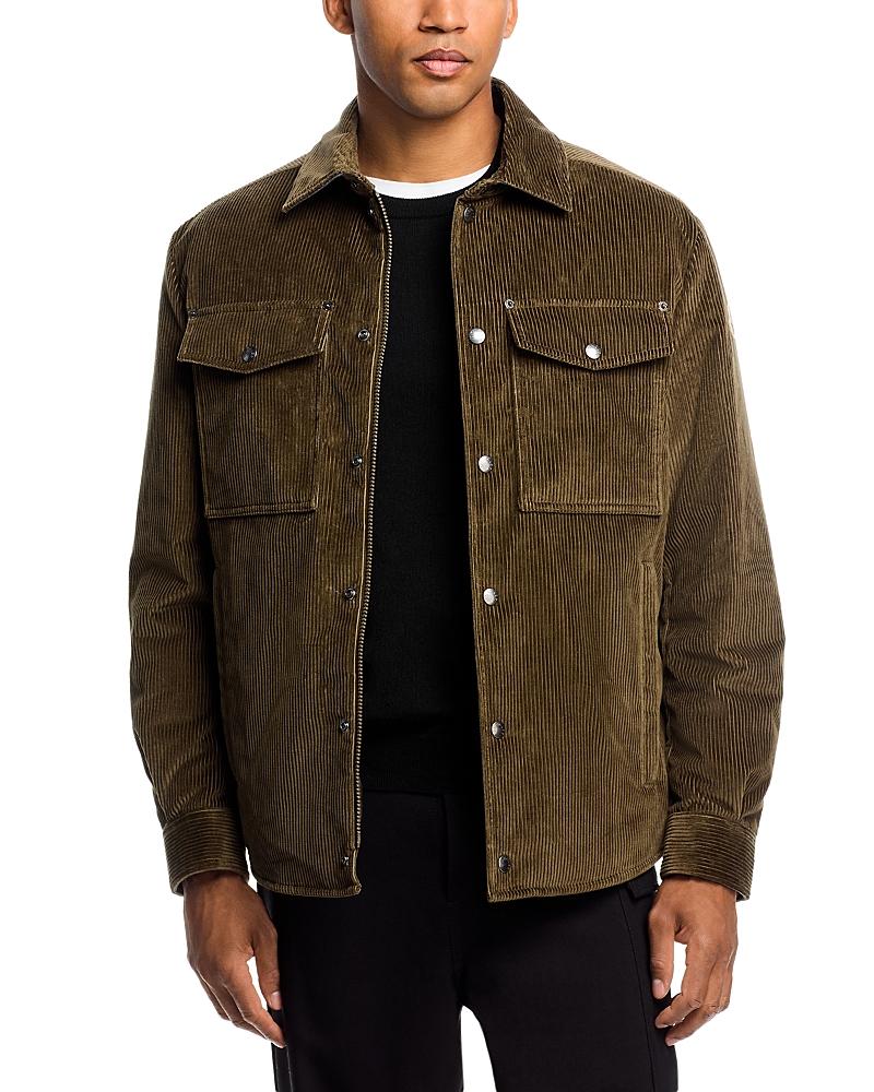 MONCLER Cozy Jacket With Chest Pockets And Corduroy Collar In Brown Product Image