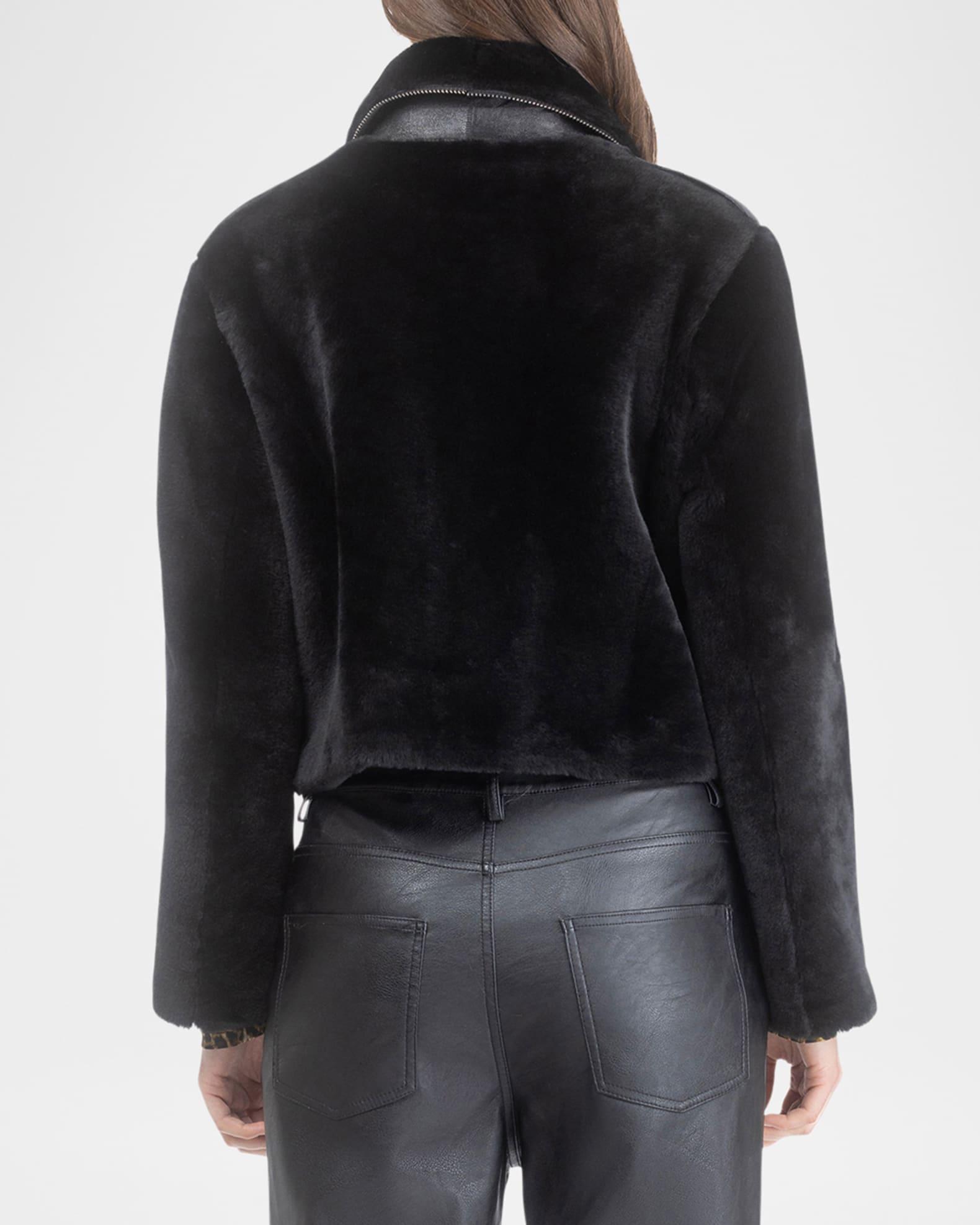Shearling Lamb And Leather Moto Jacket Product Image