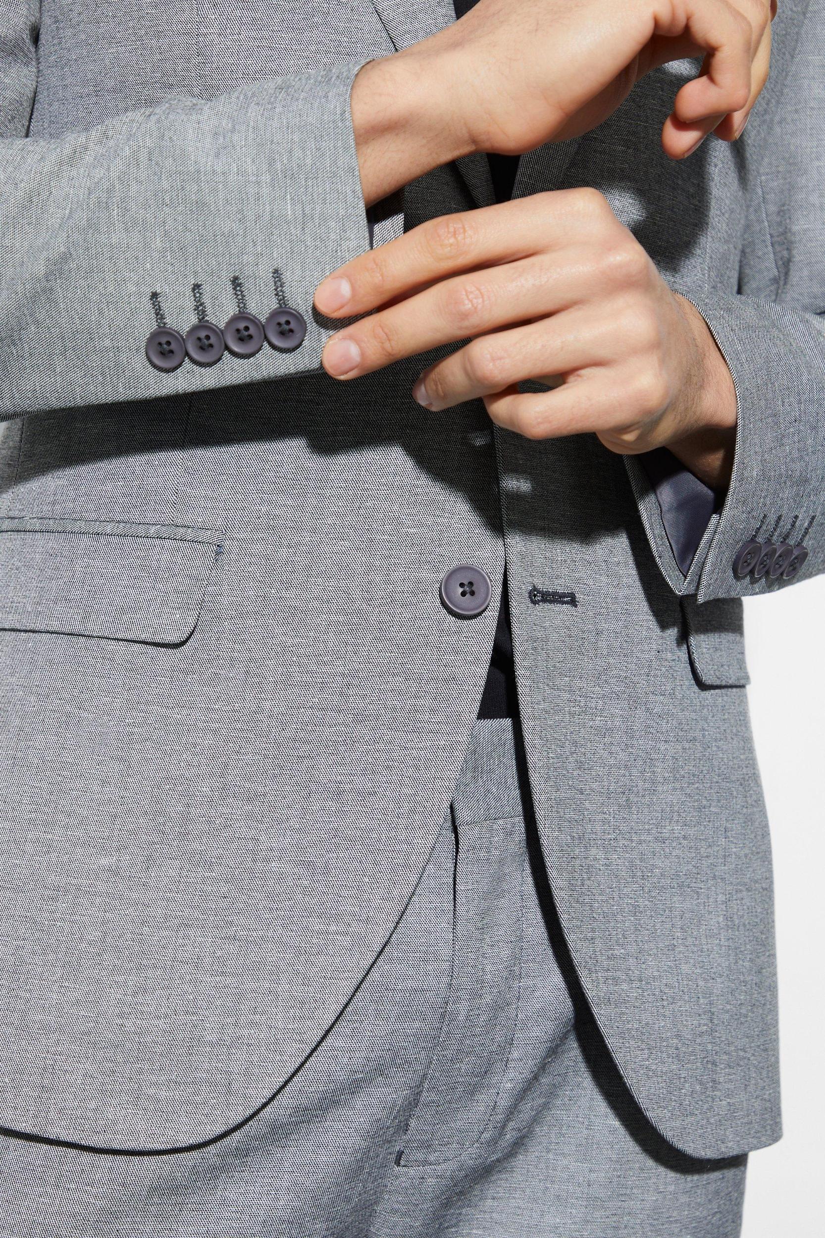 Skinny Single Breasted Linen Suit Jacket | boohooMAN USA Product Image