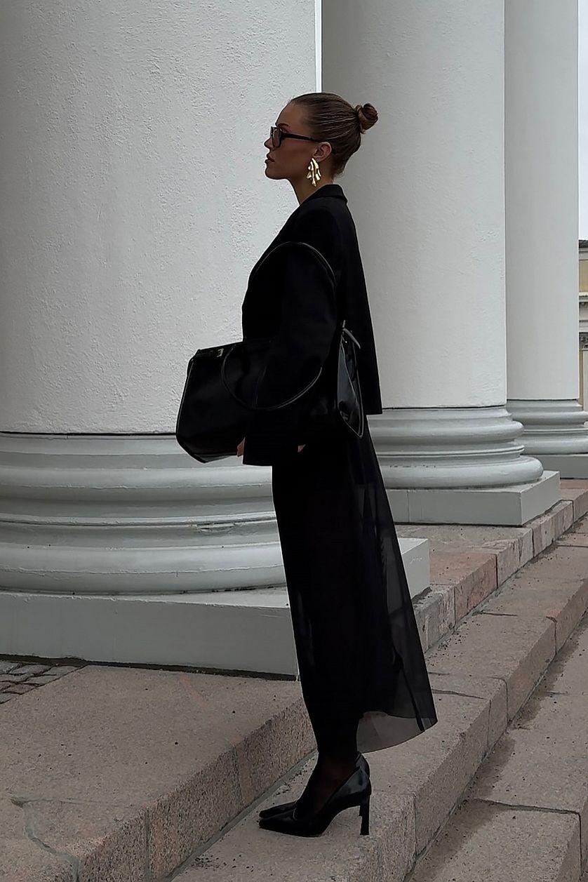 Transparent Mesh Midi Skirt Product Image