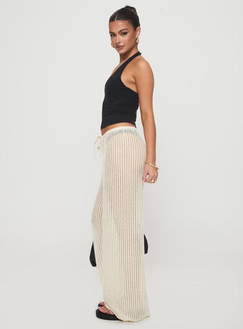 Darcie Knit Pants Beige Product Image