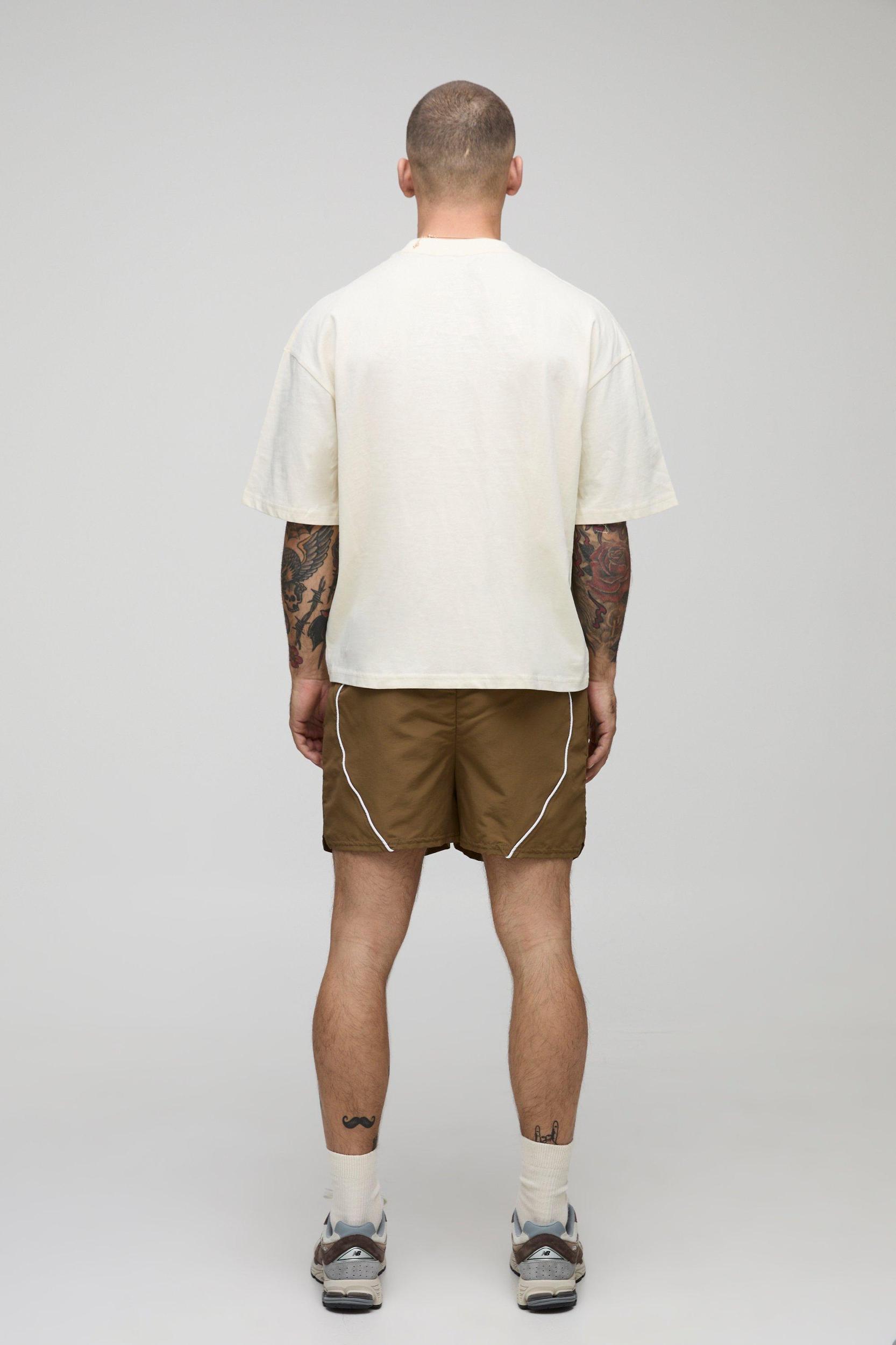 Elasticated Waist Nylon Fighter Shorts | boohooMAN USA Product Image