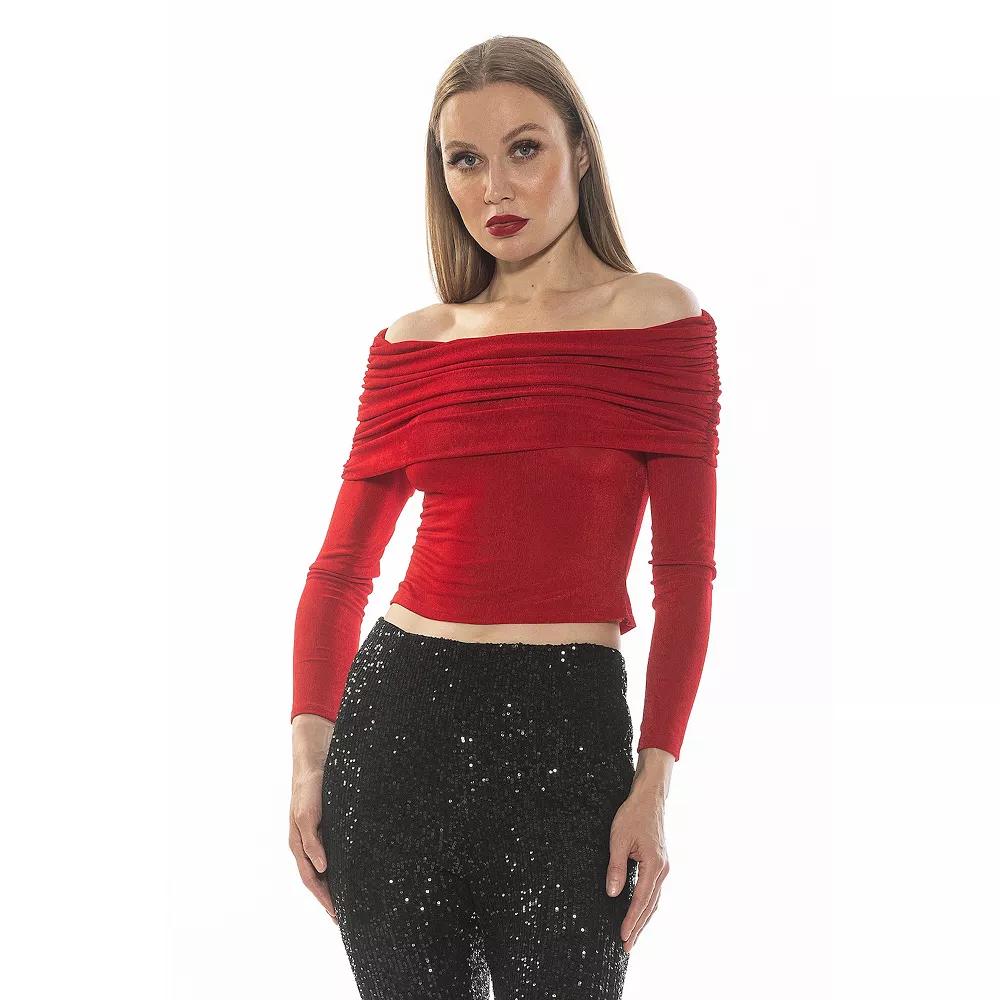Women's ALEXIA ADMOR Hannah Off The Shoulder Long Sleeve Knit Top,  Product Image