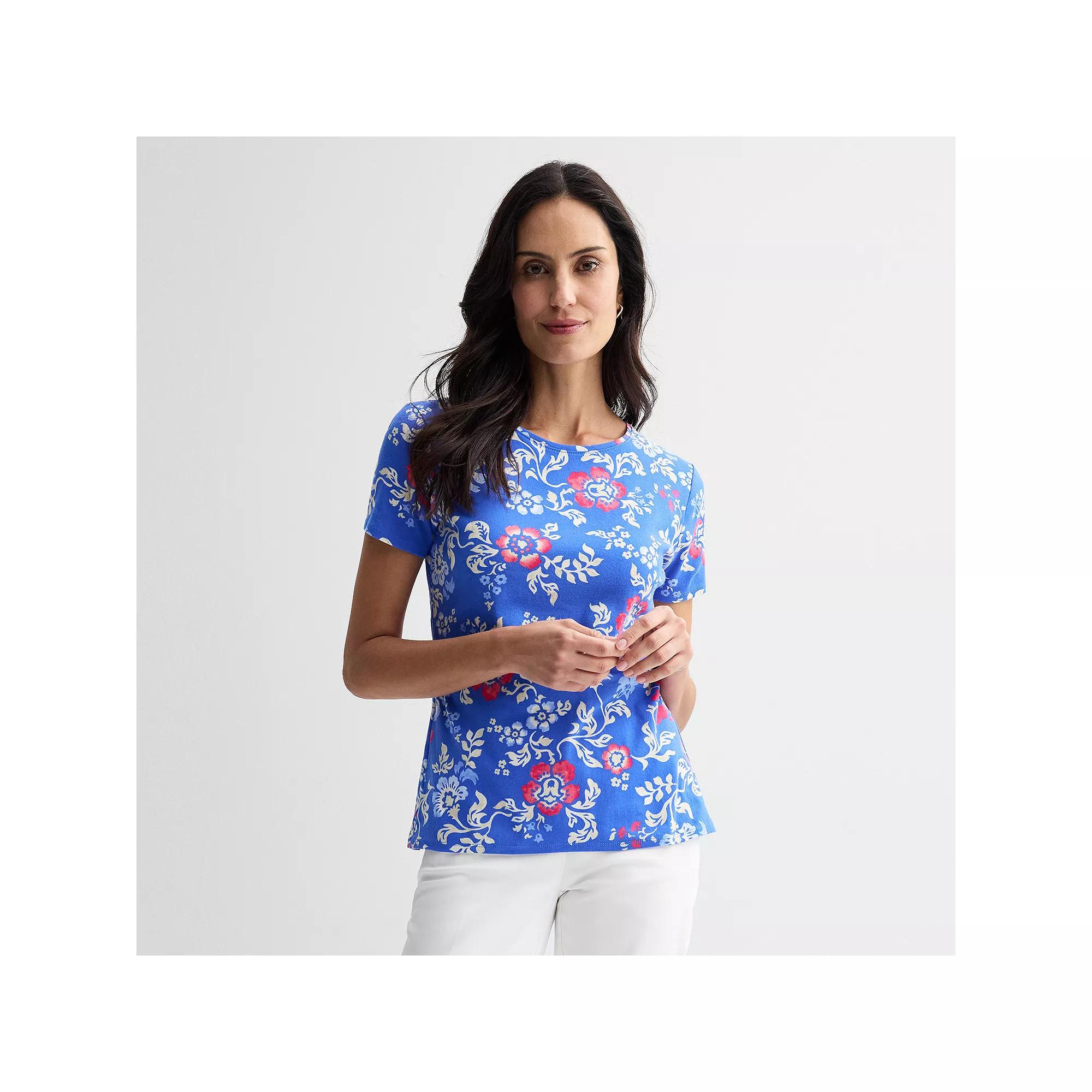 Petite Croft & Barrow® Essential Crewneck Tee, Women's,  Product Image